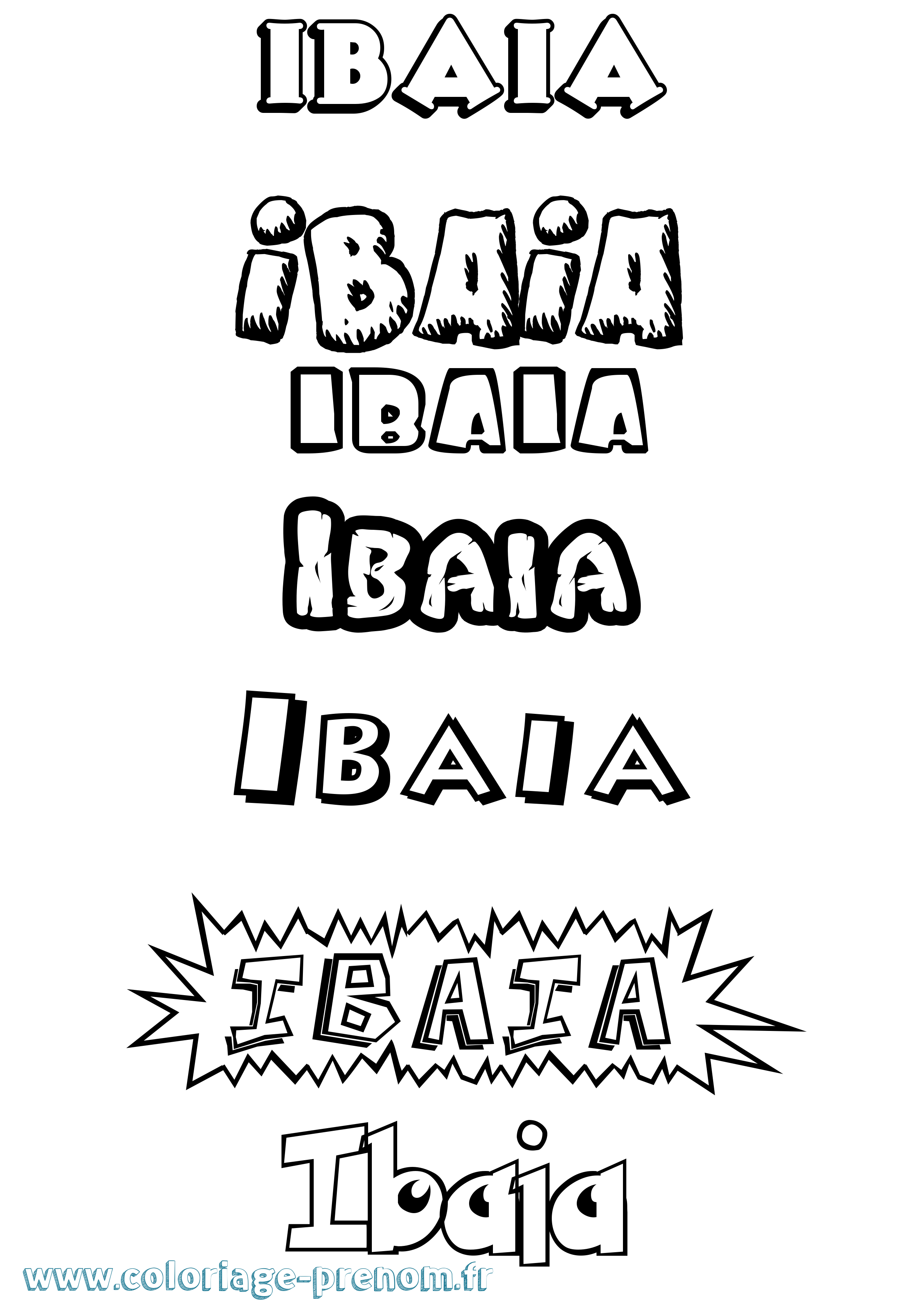 Coloriage Ibaia Dessin Animé Coloriage prénom Ibaia Dessin Animé