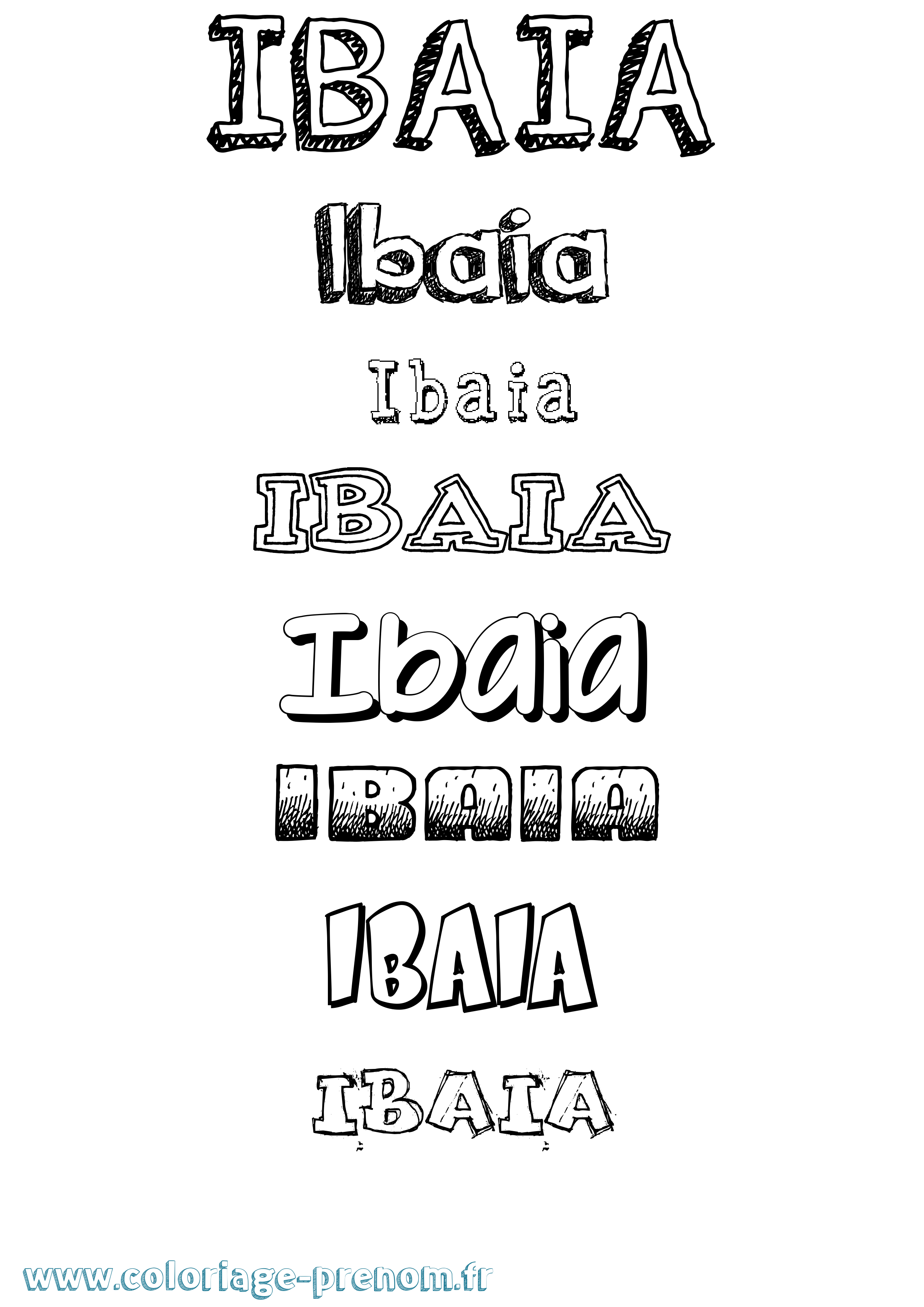 Coloriage Ibaia Dessiné Coloriage prénom Ibaia Dessiné