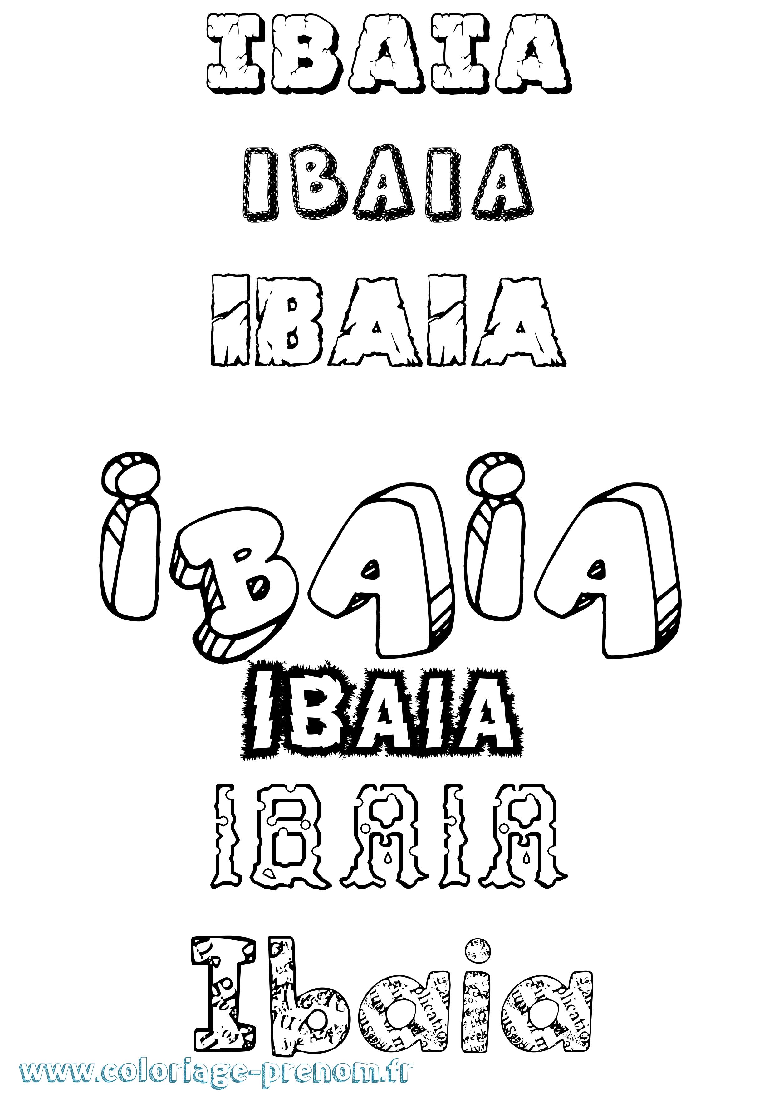 Coloriage Ibaia Destructuré Coloriage prénom Ibaia Destructuré