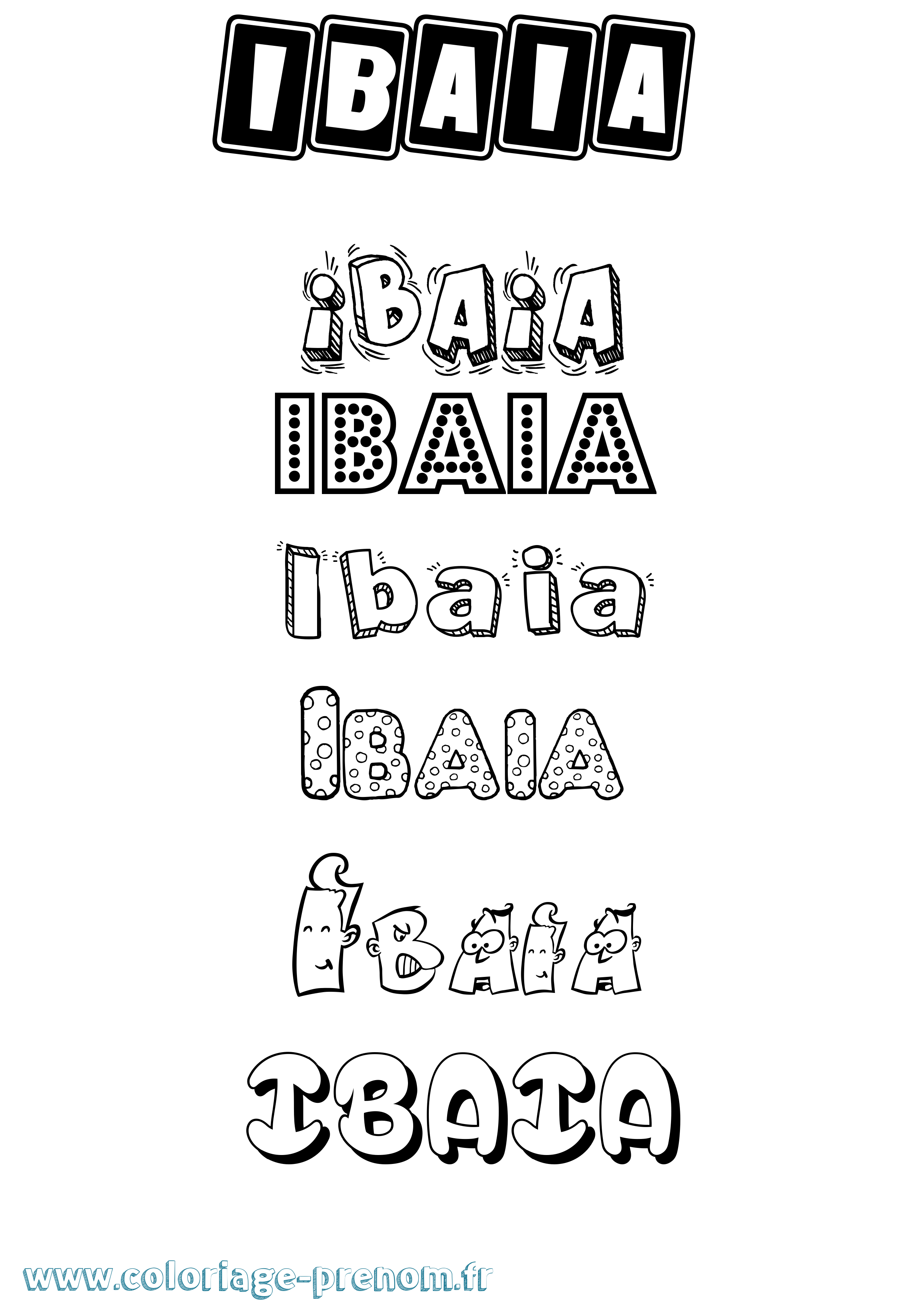 Coloriage Ibaia Fun Coloriage prénom Ibaia Fun