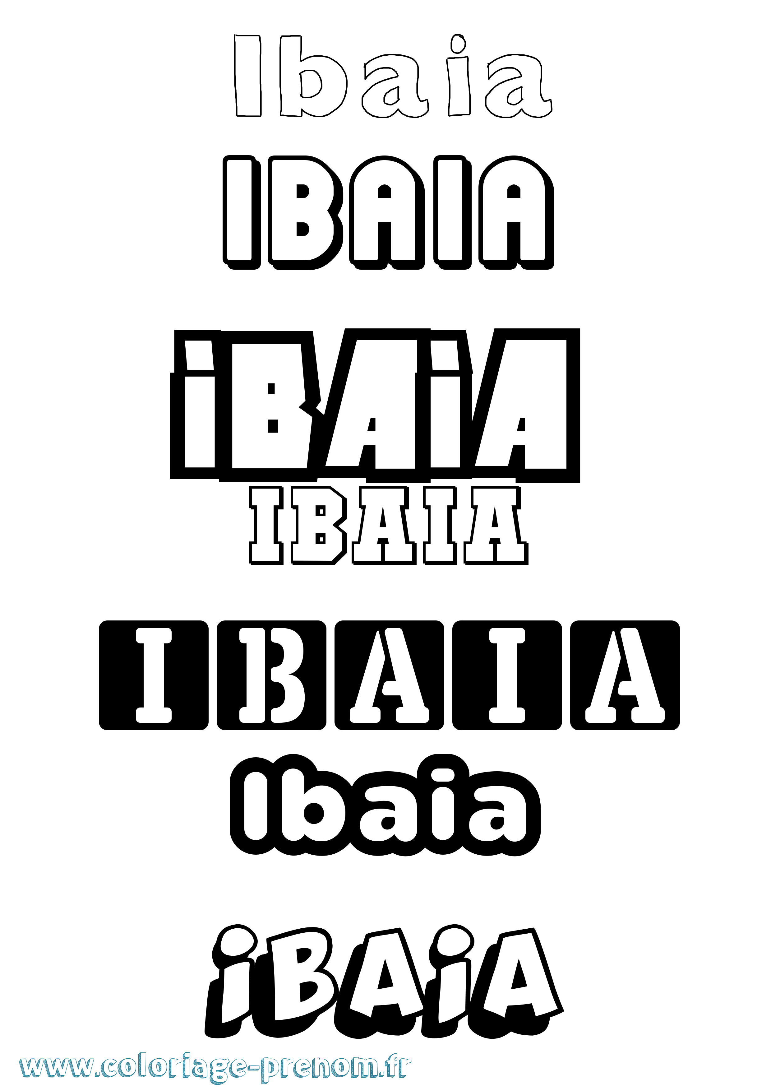 Coloriage Ibaia Simple Coloriage prénom Ibaia Simple