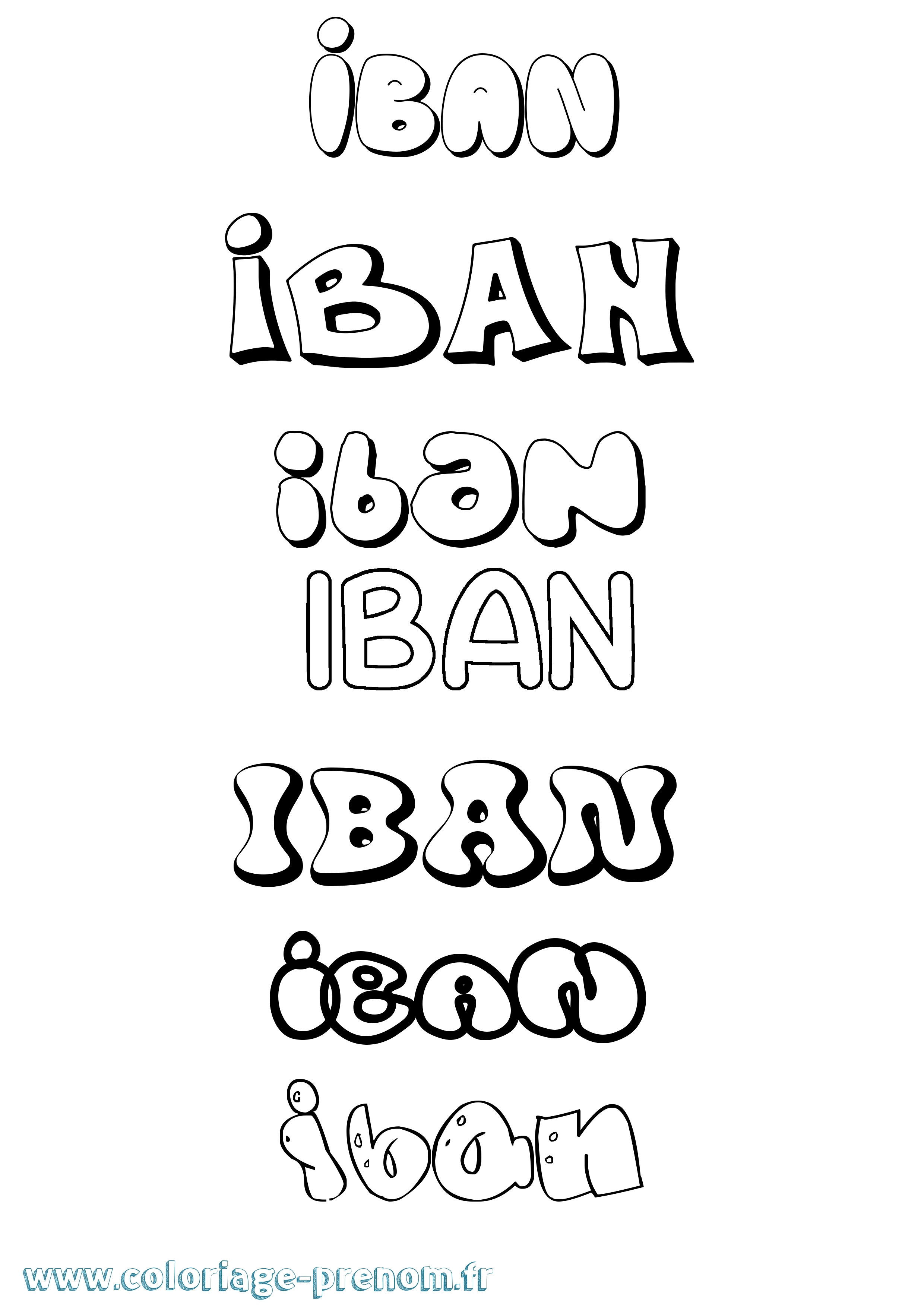 Coloriage Iban Coloriage prénom Iban