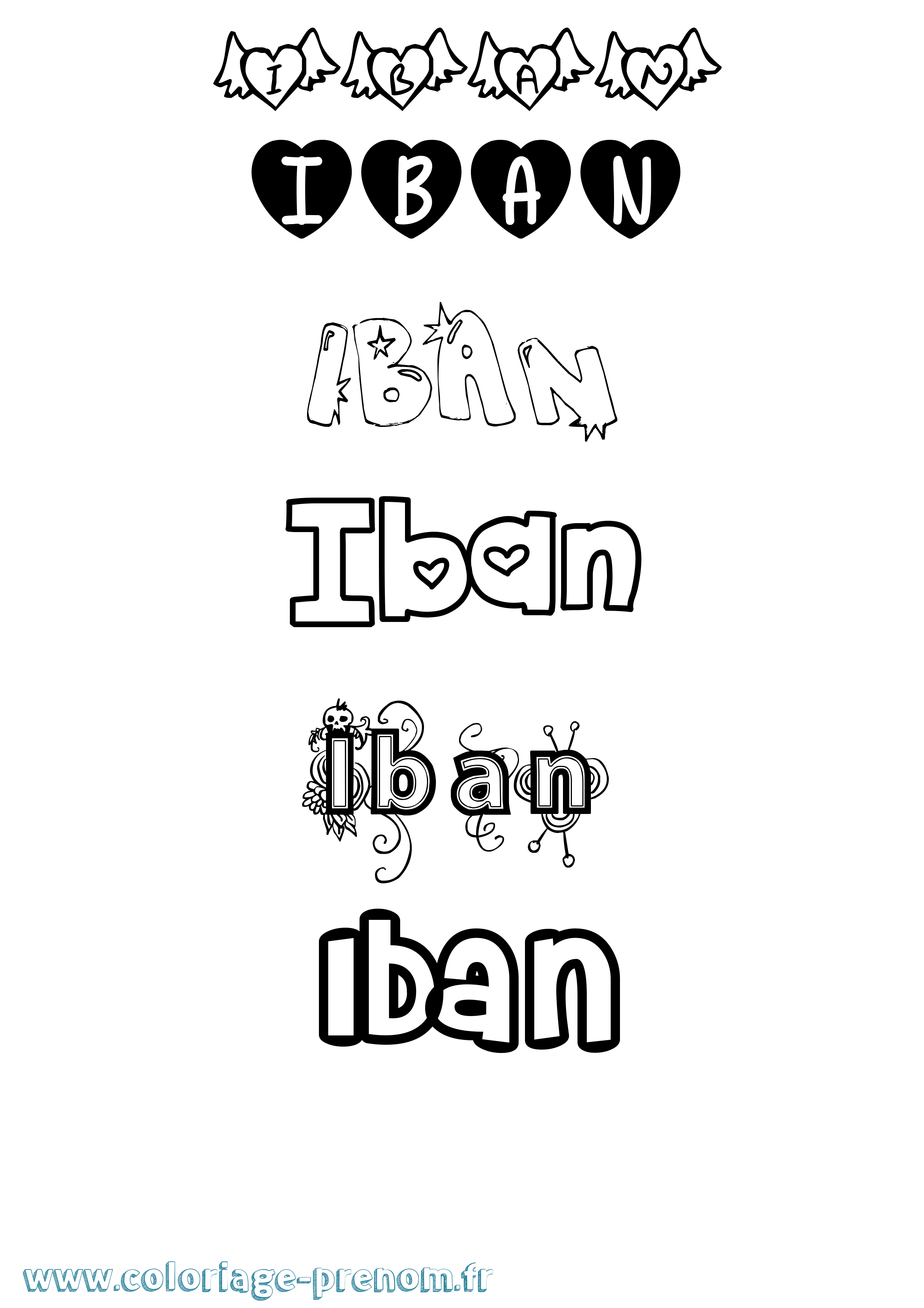 Coloriage prénom Iban