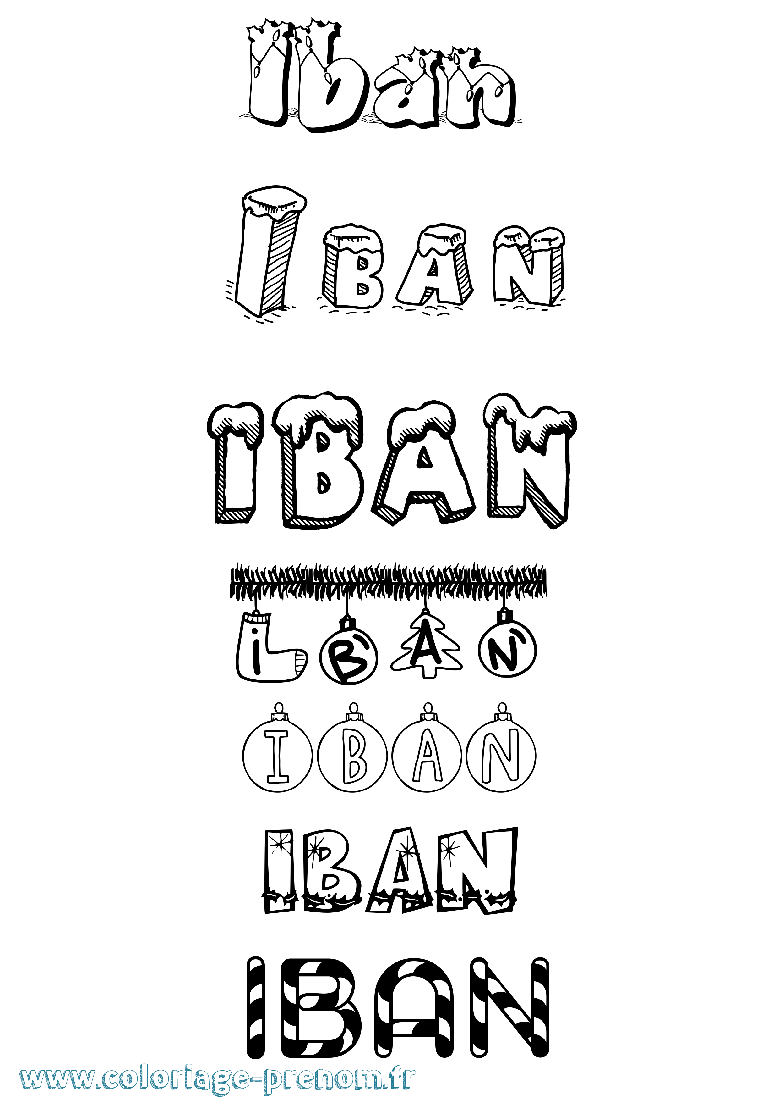 Coloriage Iban Coloriage prénom Iban