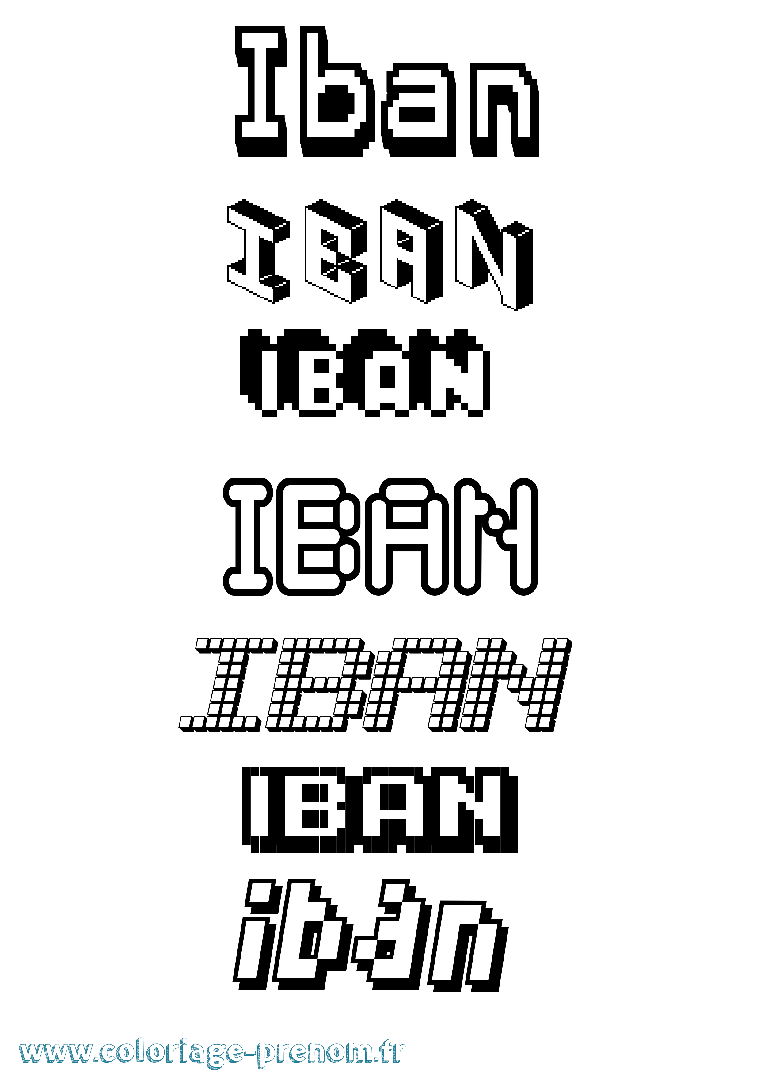 Coloriage Iban Coloriage prénom Iban