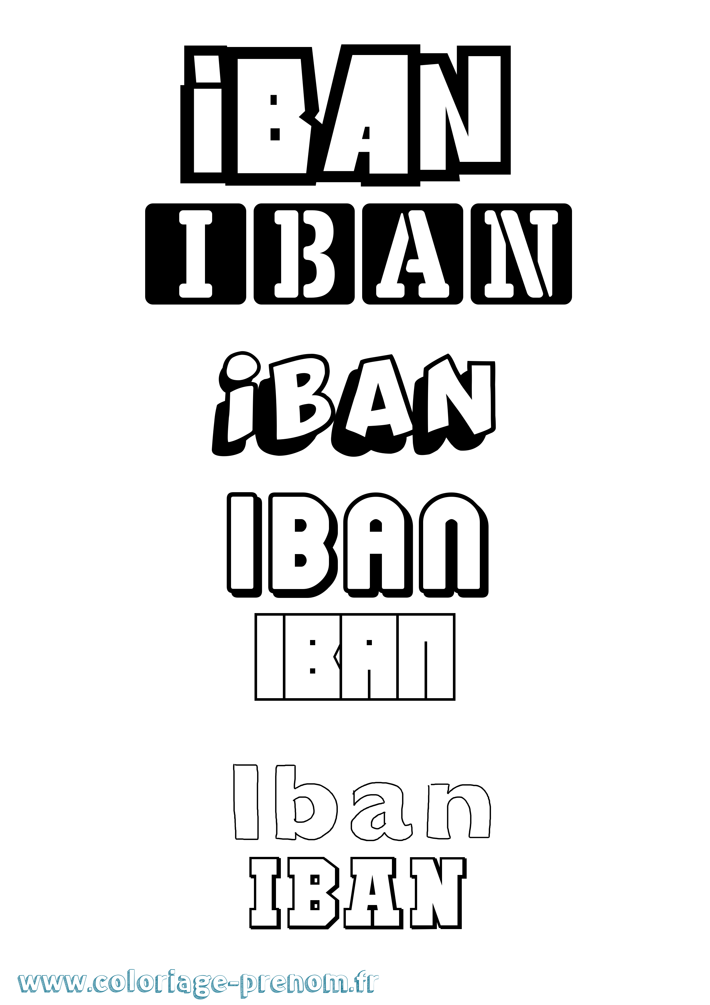 Coloriage Iban Coloriage prénom Iban