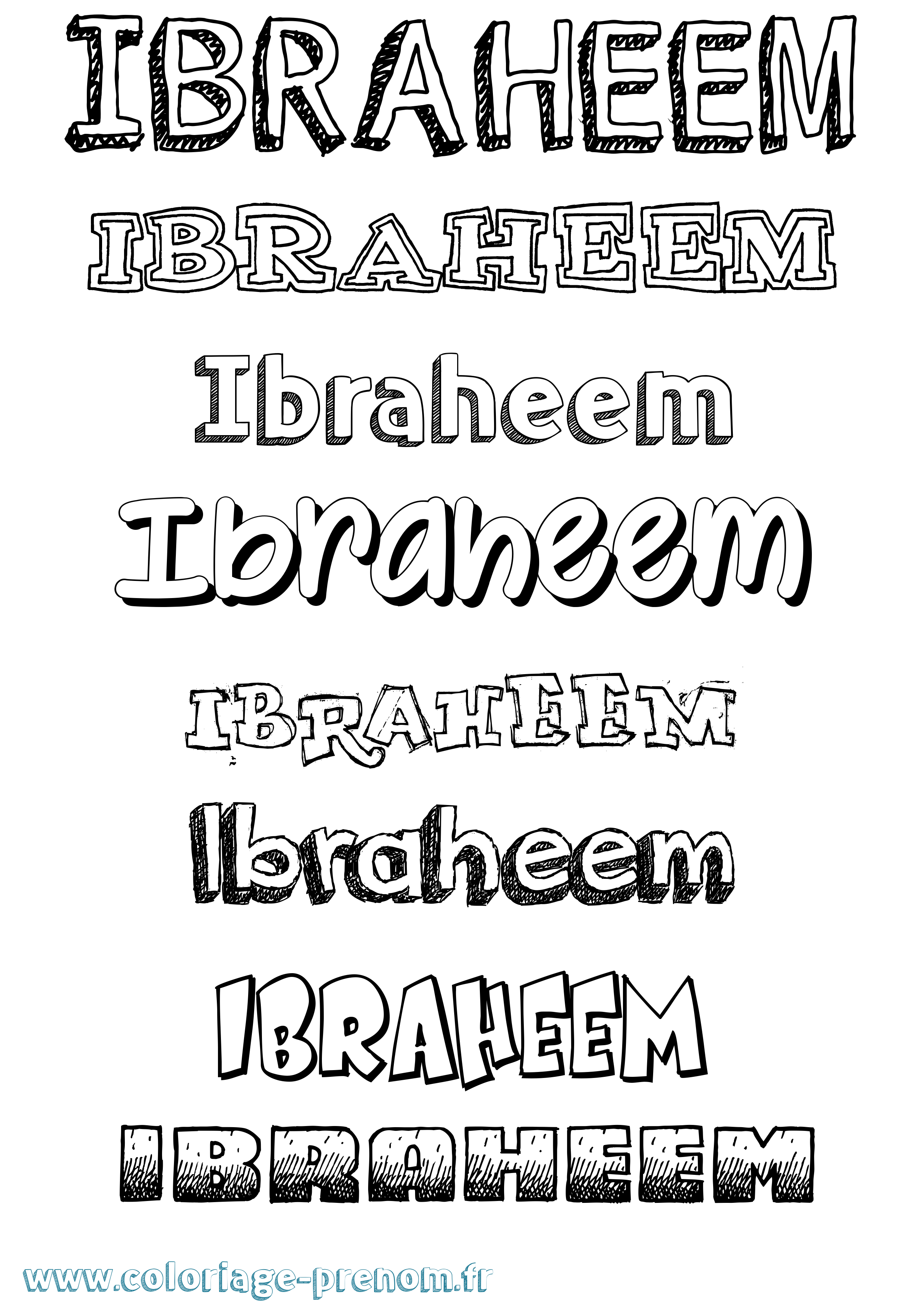 Coloriage Ibraheem Dessiné Coloriage prénom Ibraheem Dessiné