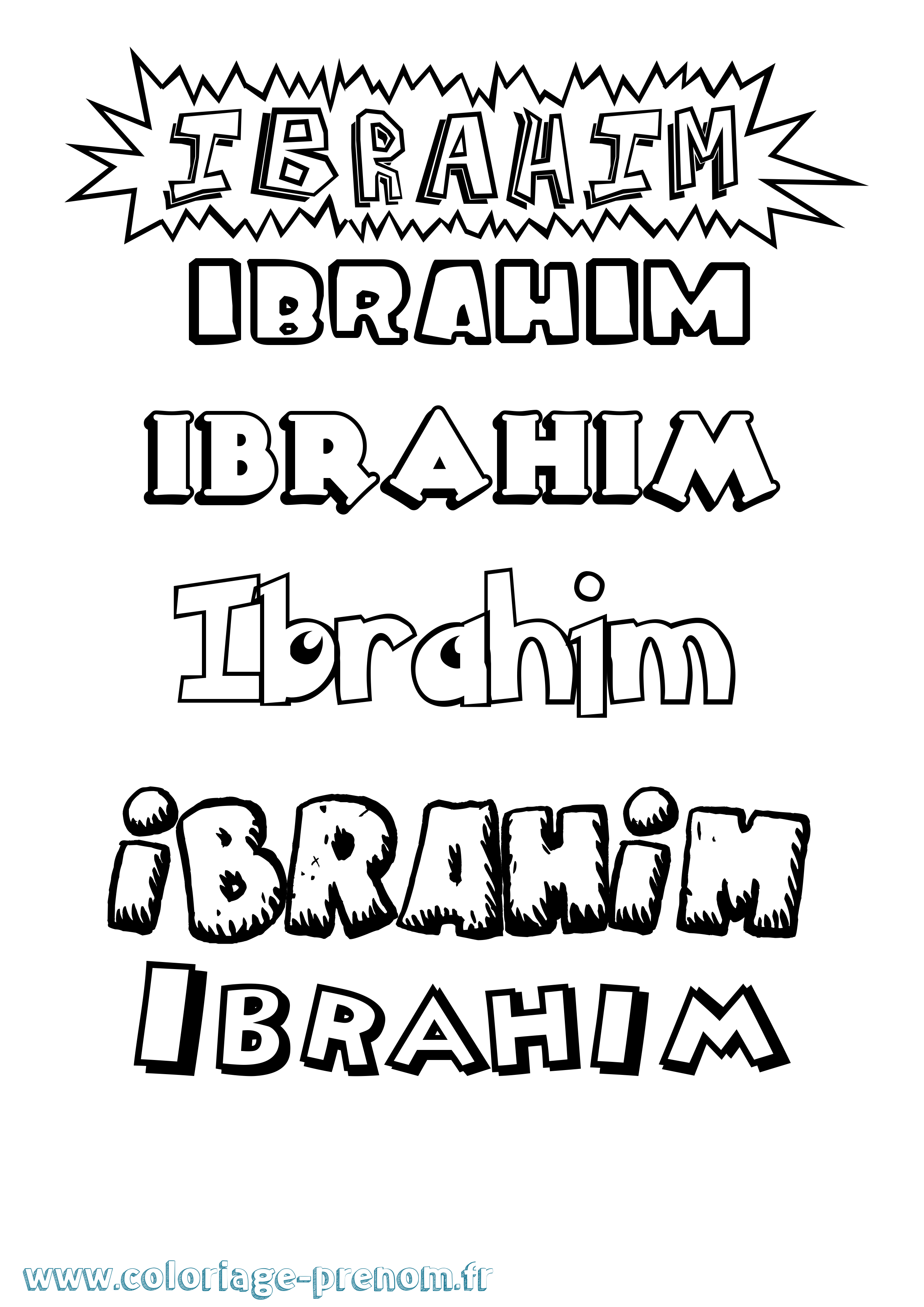 Coloriage Ibrahim Dessin Animé Coloriage prénom Ibrahim Dessin Animé