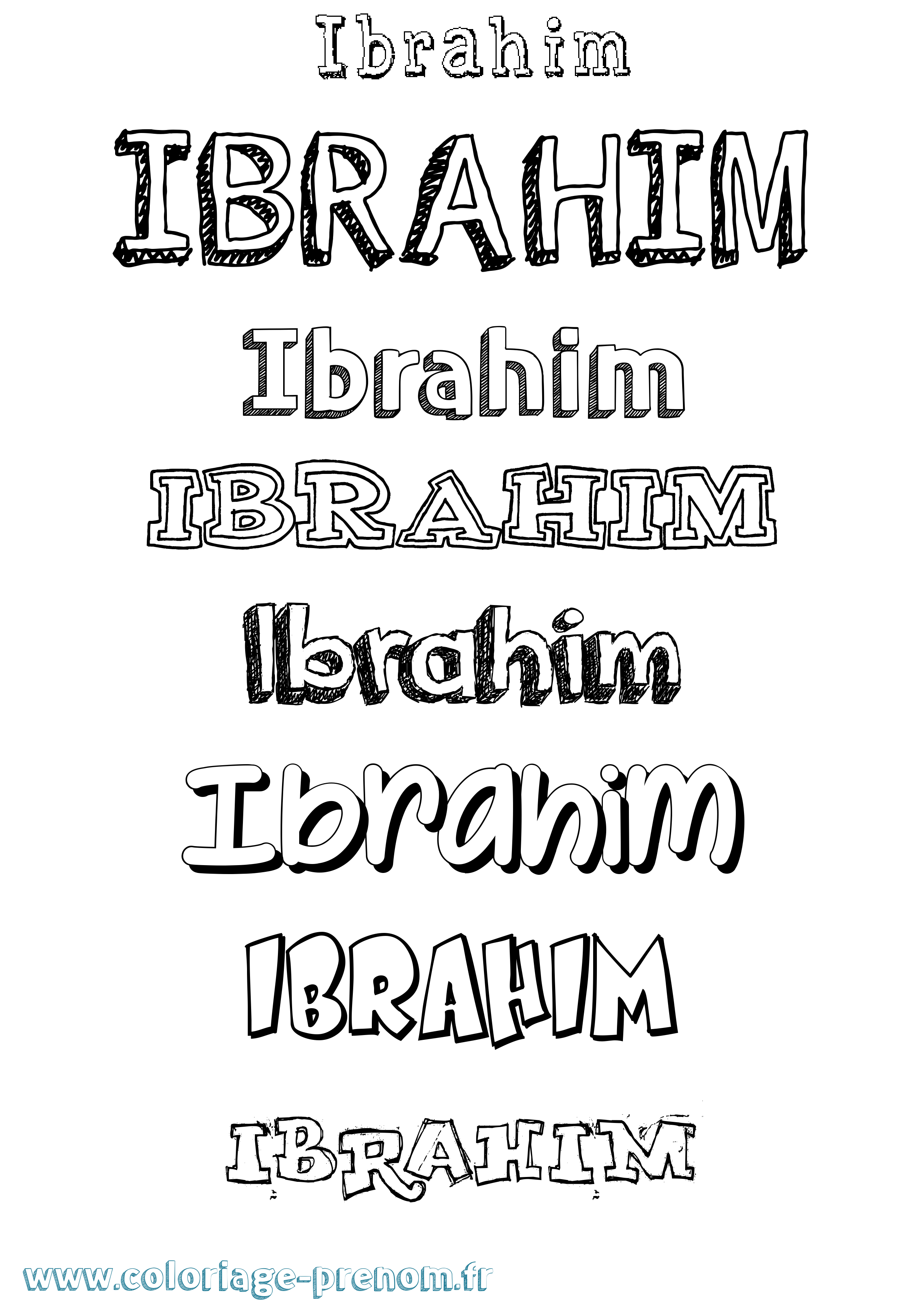 Coloriage Ibrahim Dessiné Coloriage prénom Ibrahim Dessiné