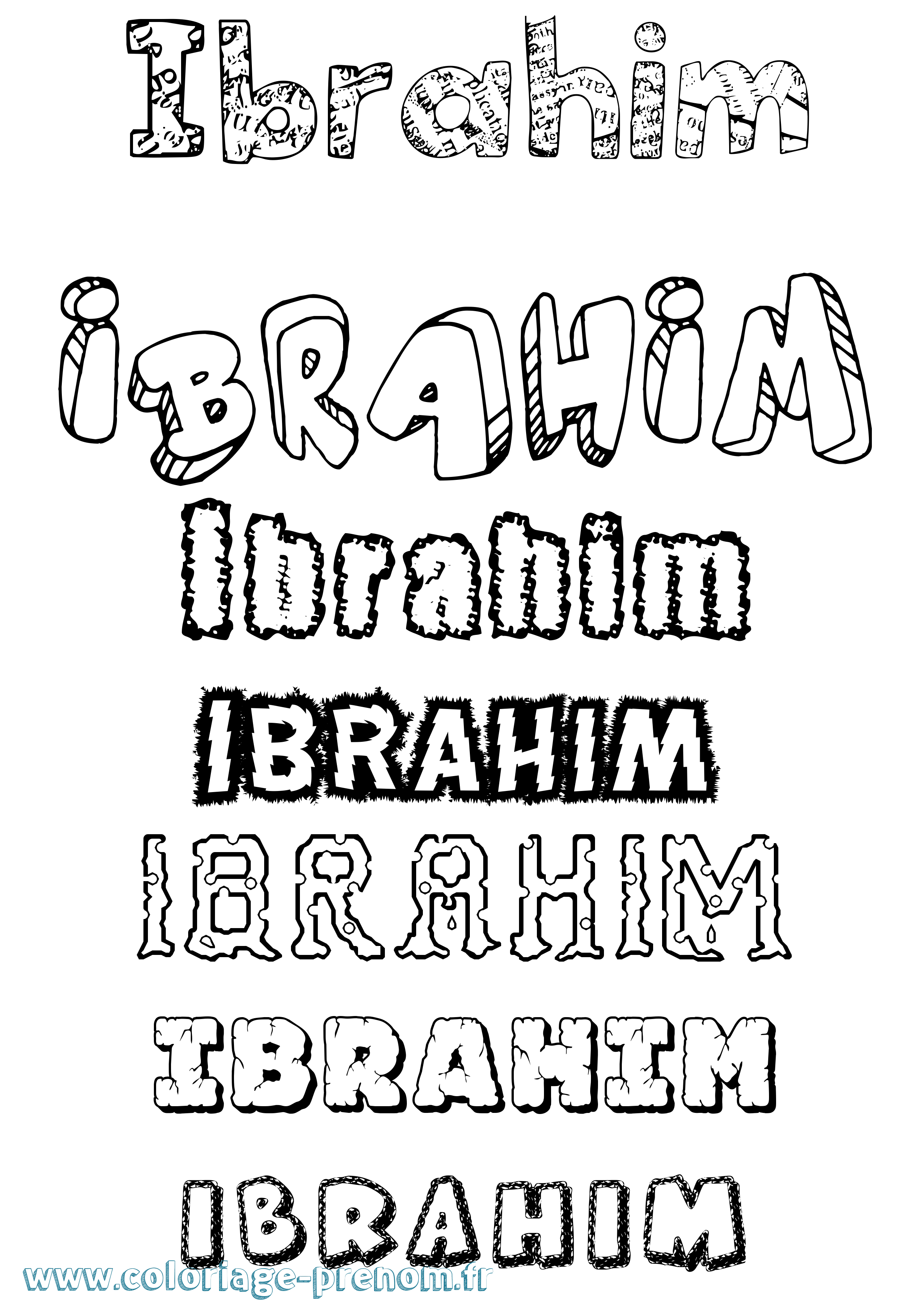 Coloriage Ibrahim Destructuré Coloriage prénom Ibrahim Destructuré