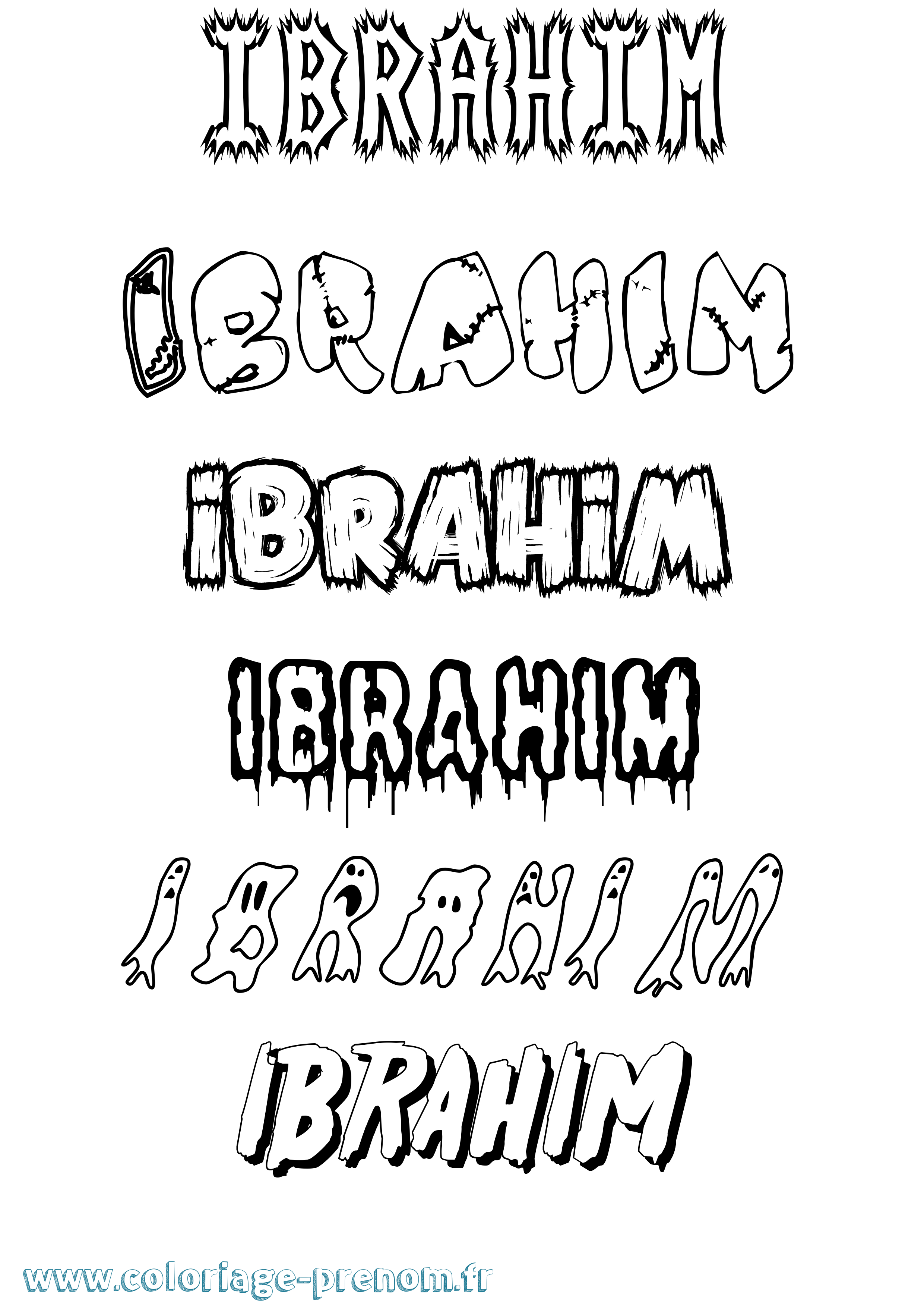 Coloriage prénom Ibrahim