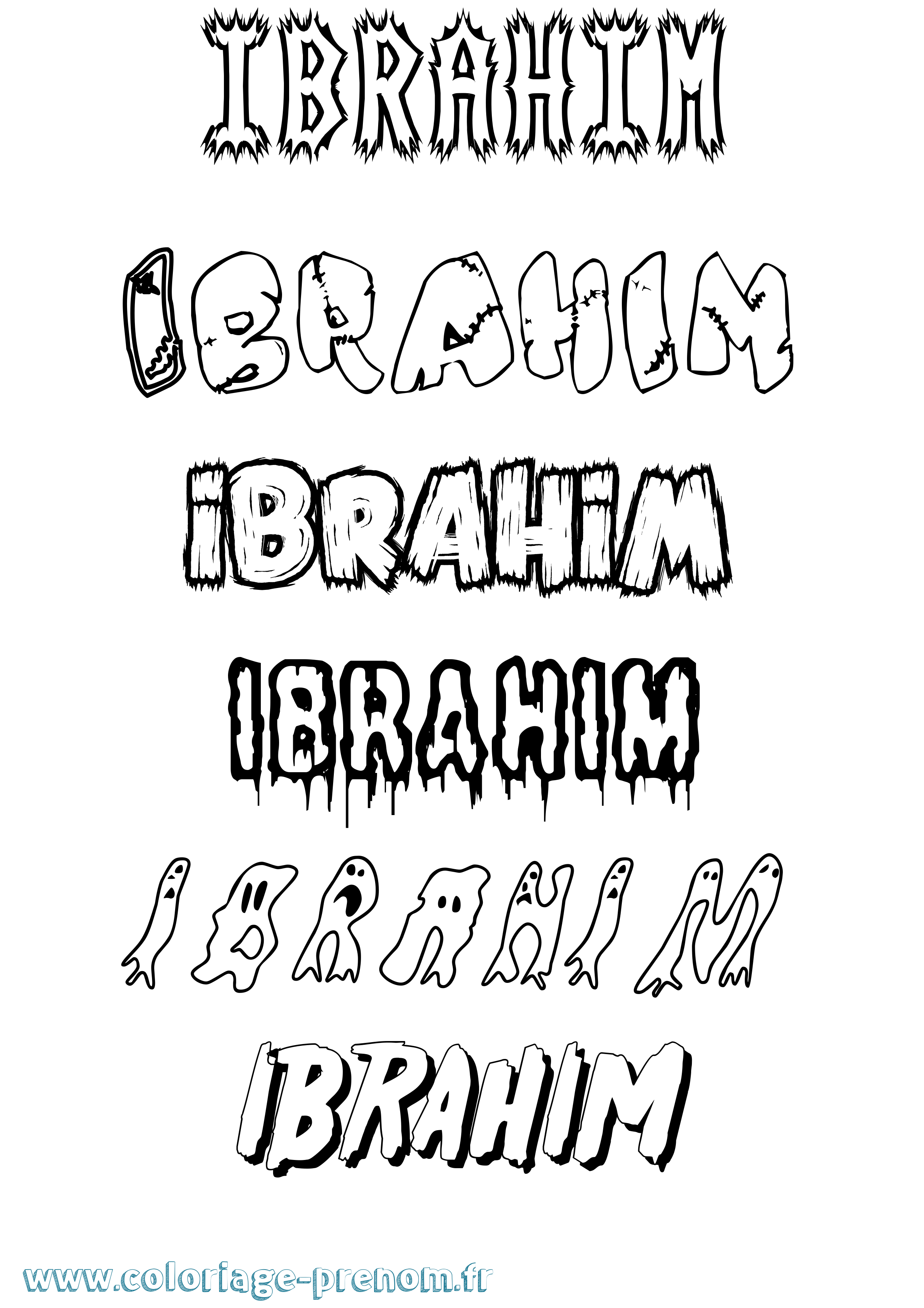 Coloriage Ibrahim Frisson Coloriage prénom Ibrahim Frisson
