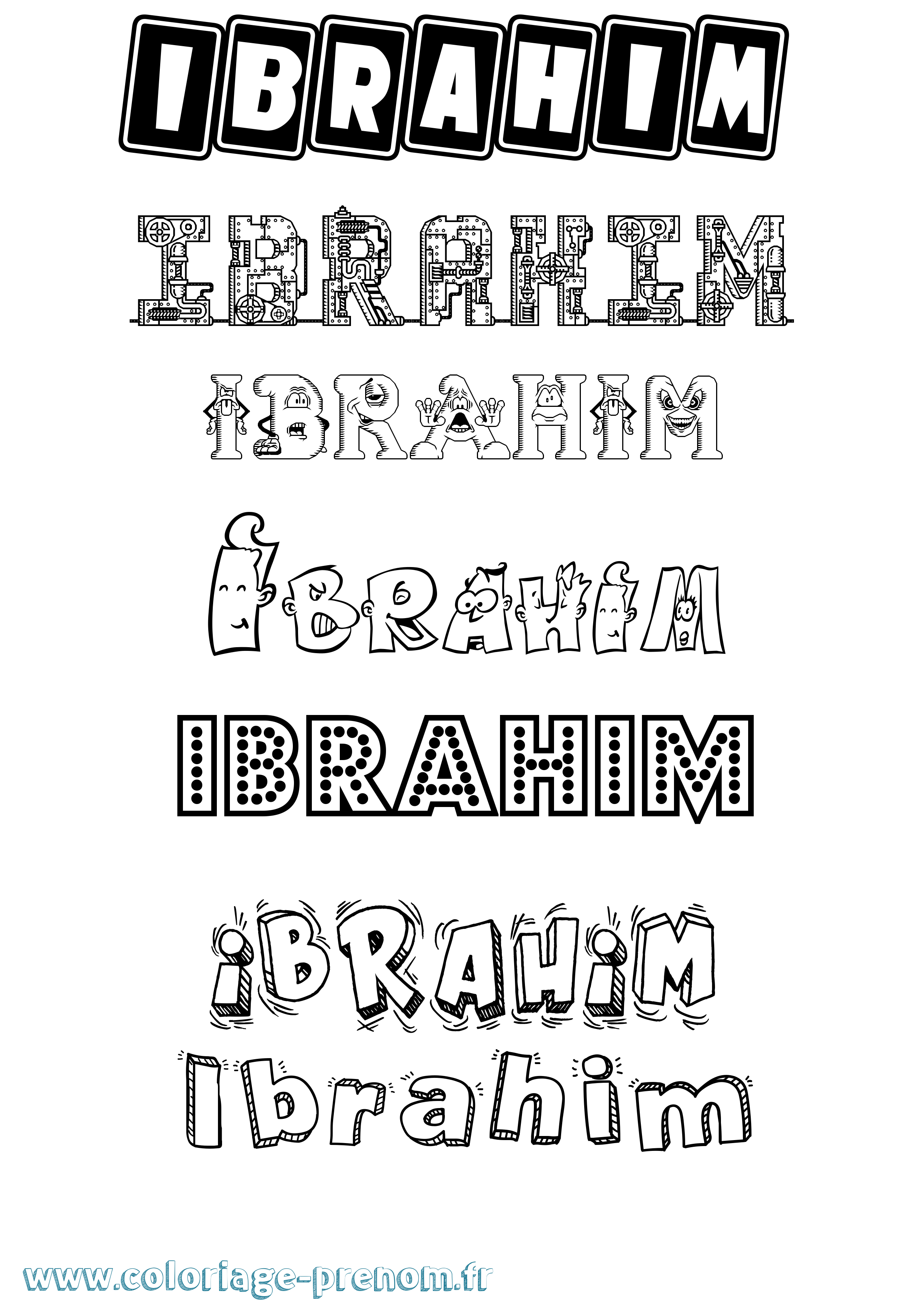 Coloriage Ibrahim Fun Coloriage prénom Ibrahim Fun