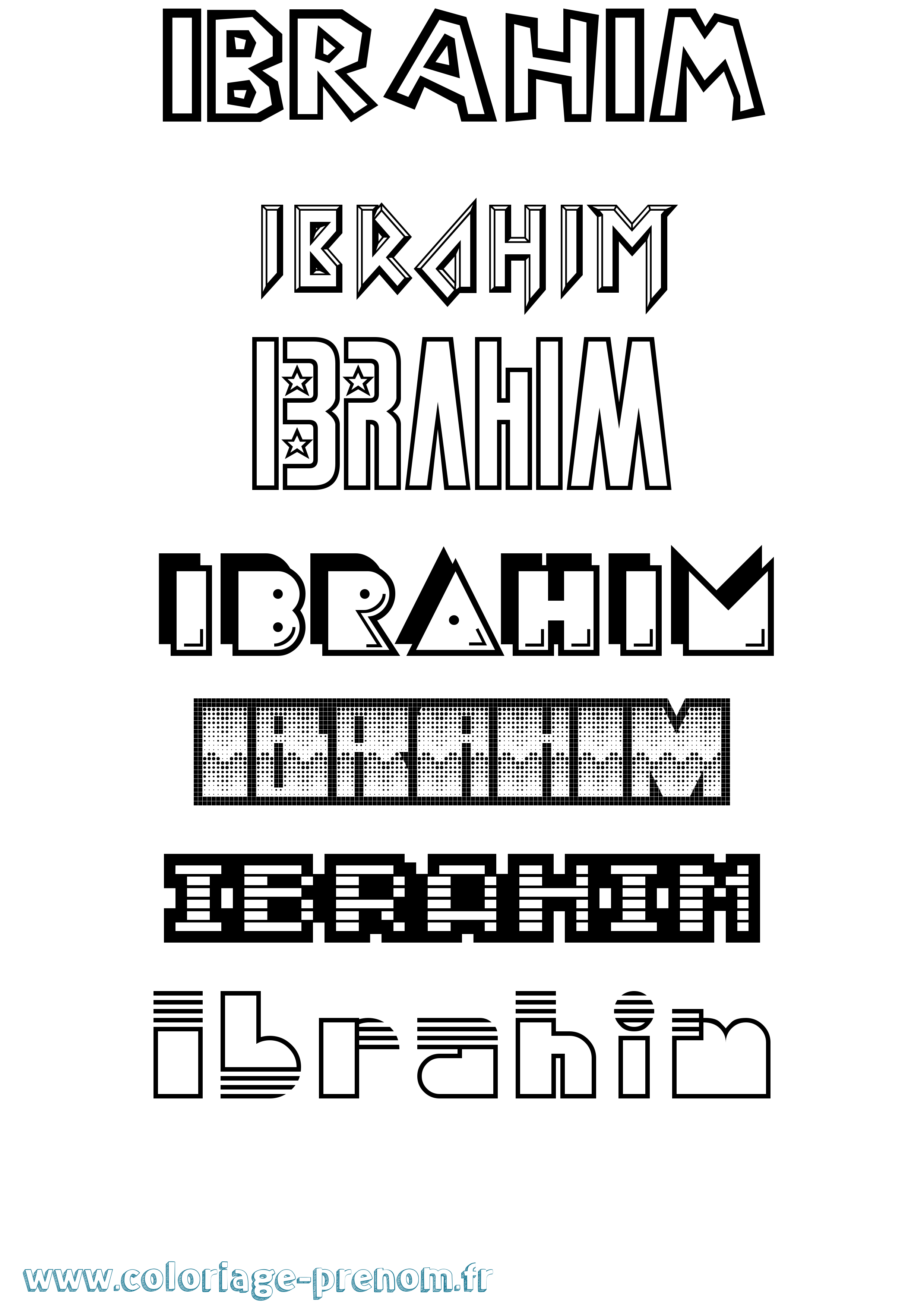 Coloriage prénom Ibrahim