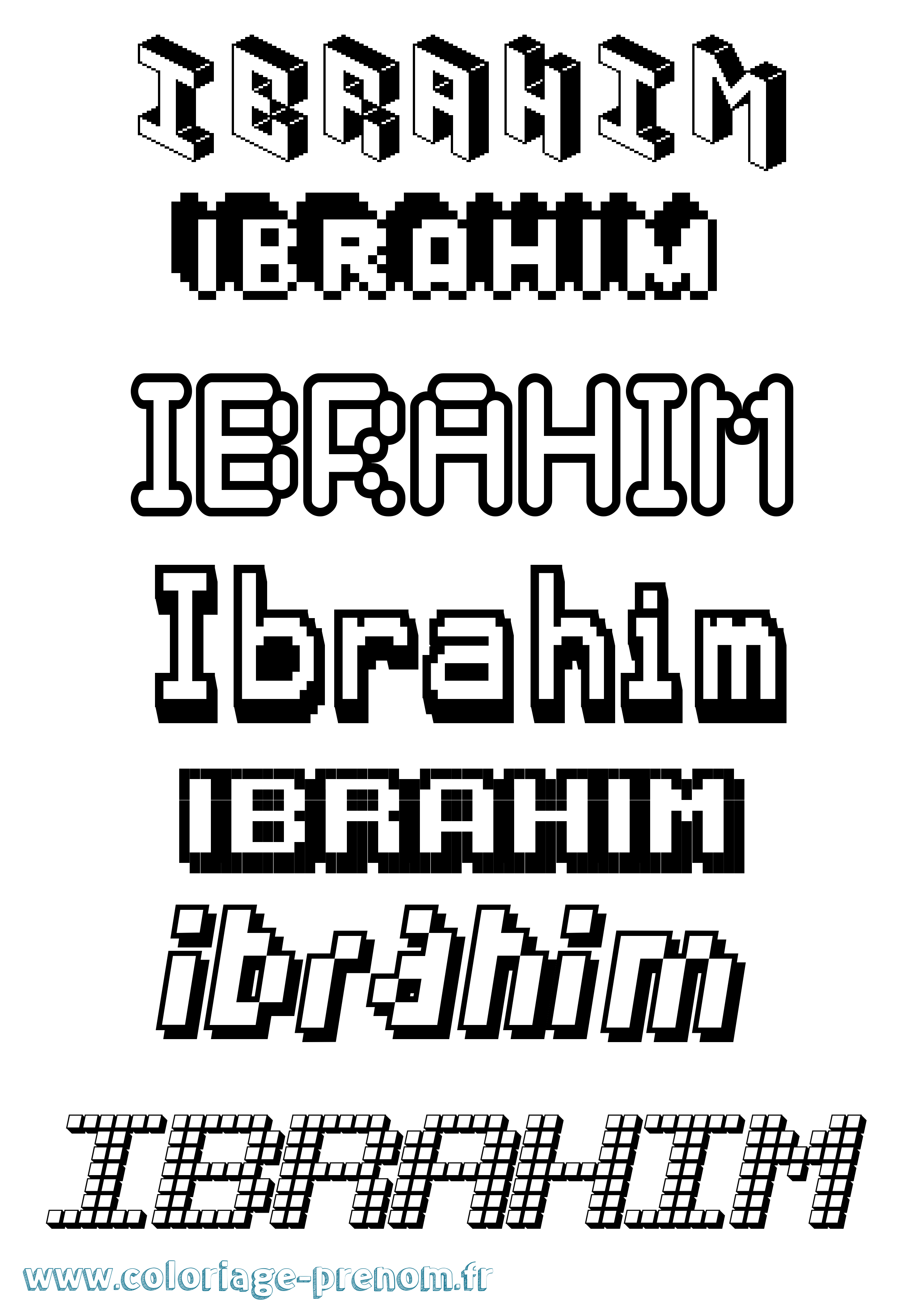 Coloriage Ibrahim Pixel Coloriage prénom Ibrahim Pixel