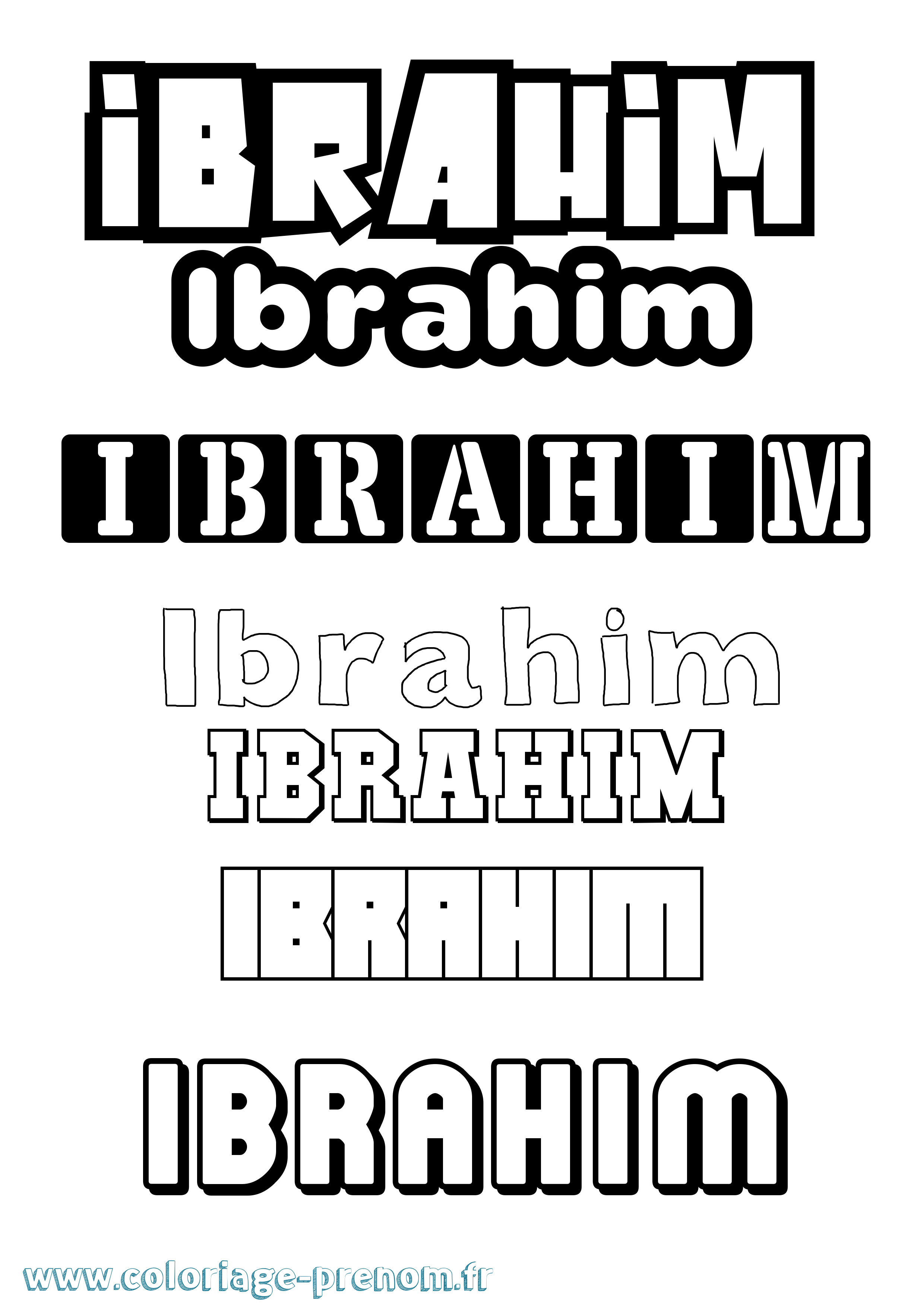 Coloriage Ibrahim Simple Coloriage prénom Ibrahim Simple