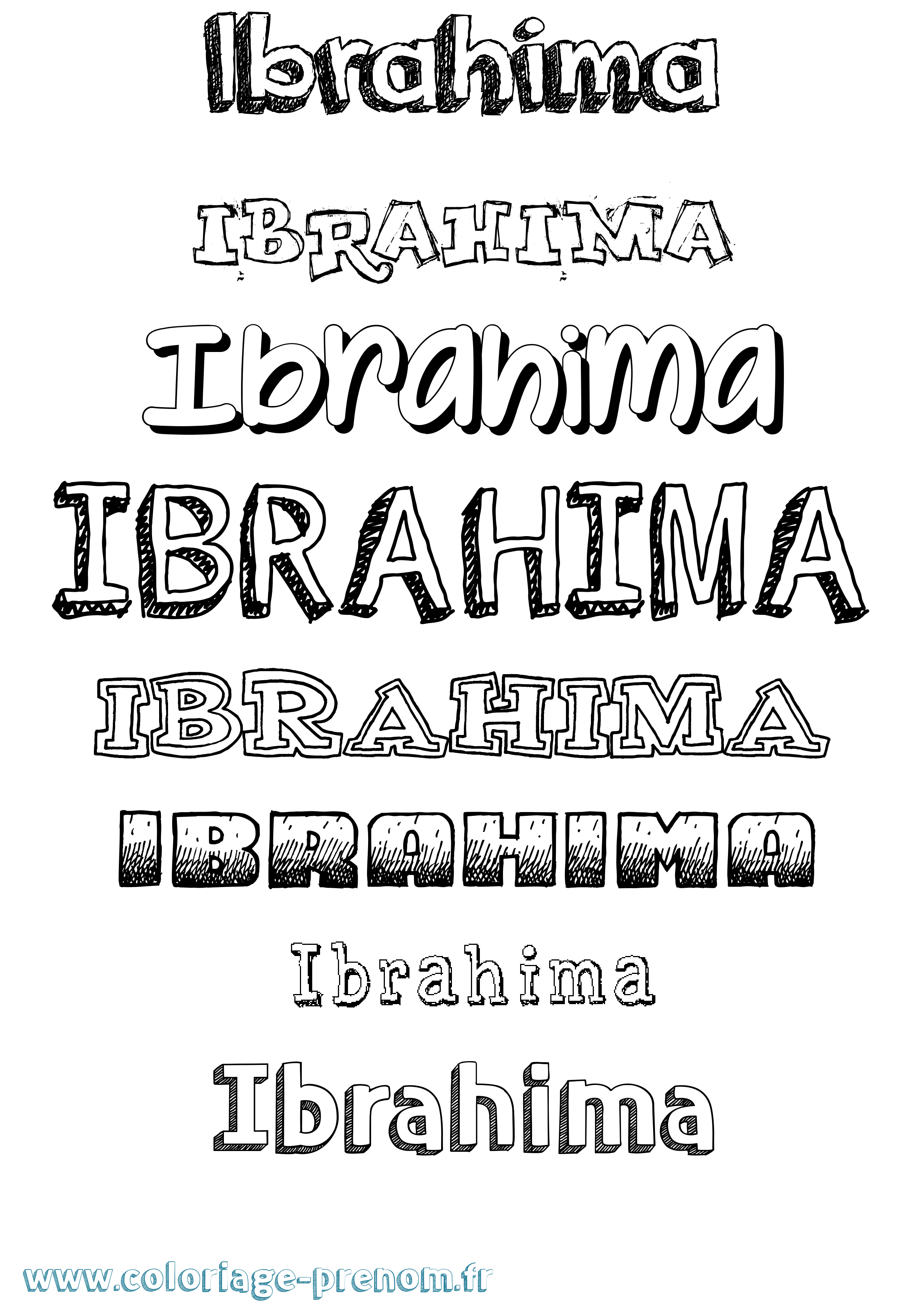 Coloriage Ibrahima Dessiné Coloriage prénom Ibrahima Dessiné