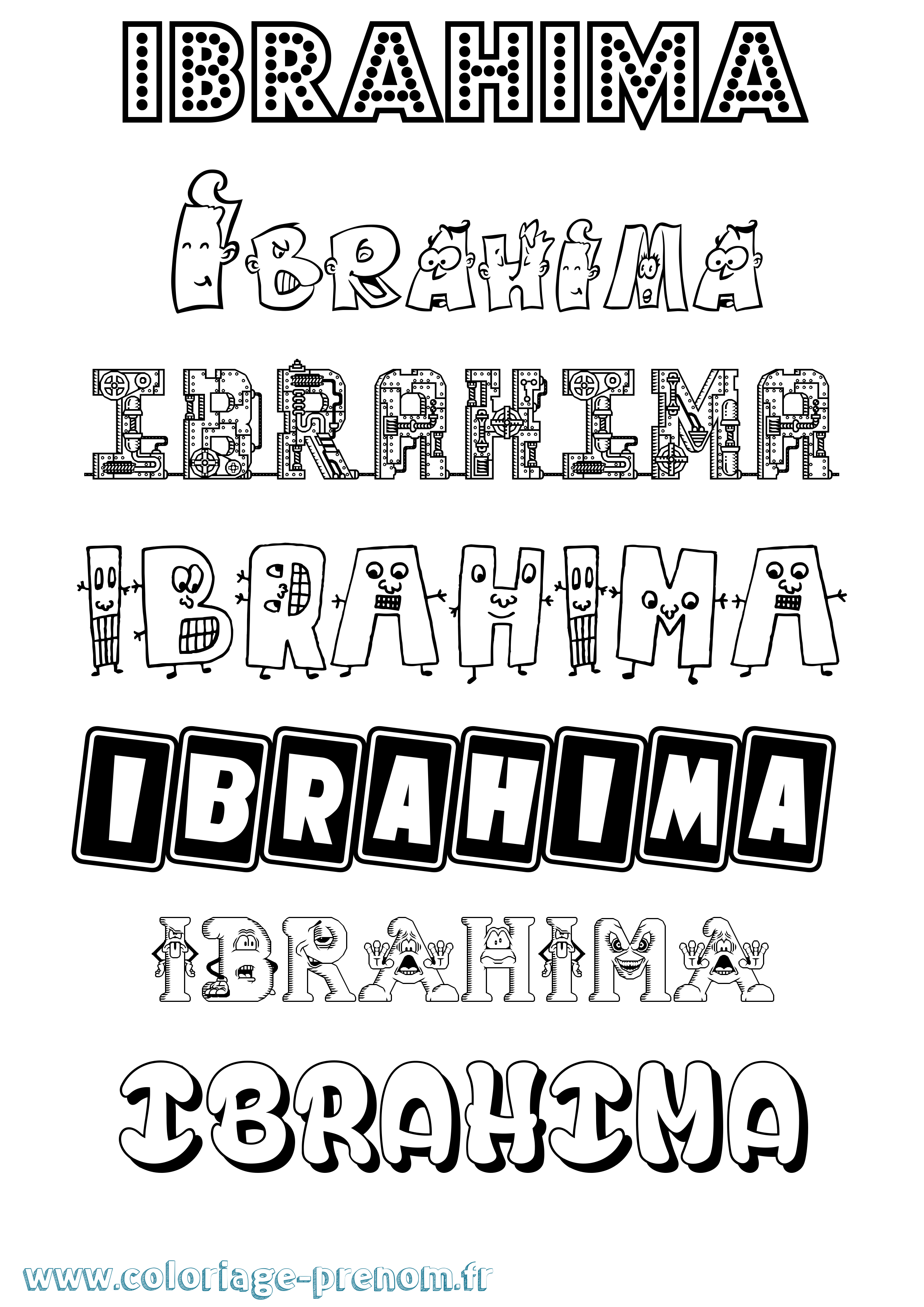 Coloriage Ibrahima Fun Coloriage prénom Ibrahima Fun