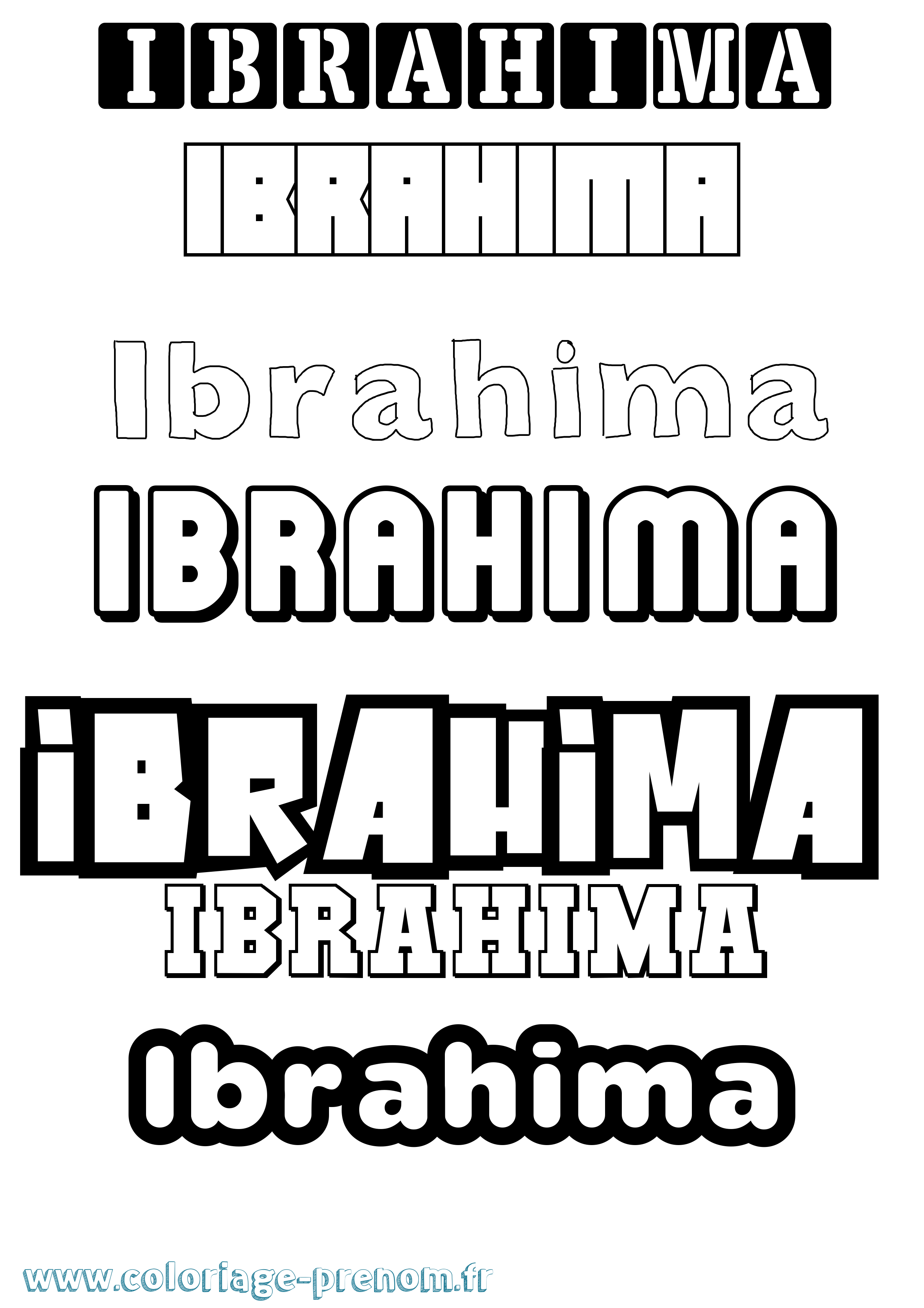 Coloriage Ibrahima Simple Coloriage prénom Ibrahima Simple