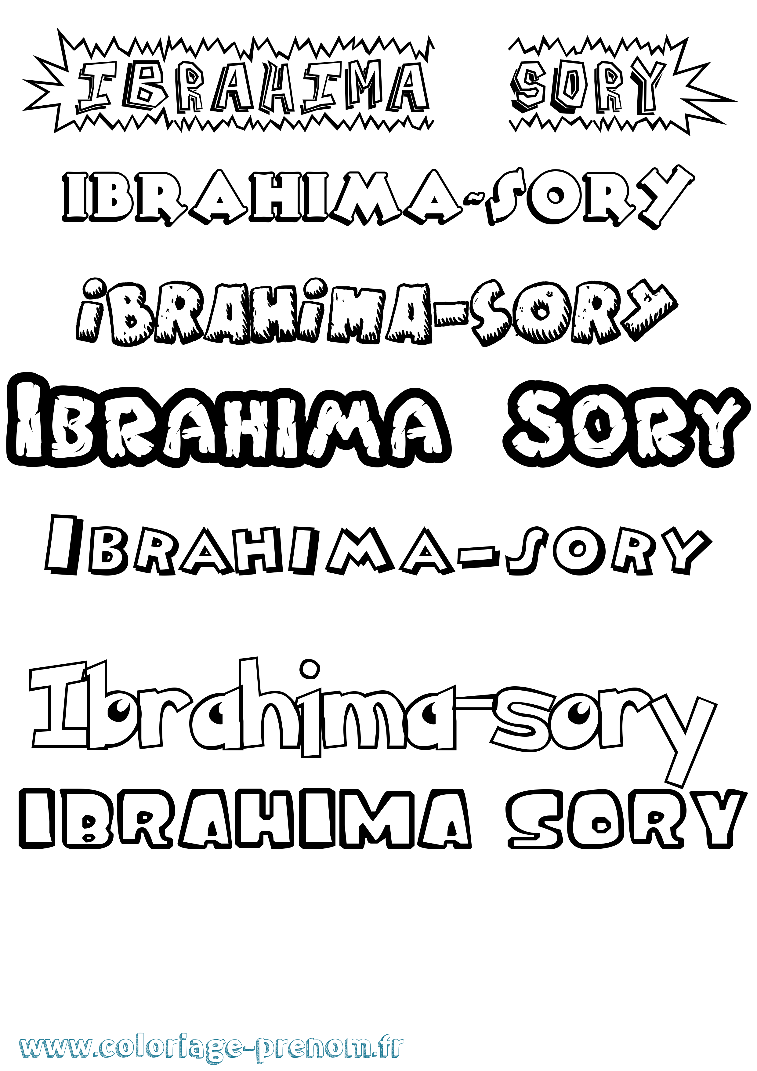 Coloriage Ibrahima-Sory Dessin Animé Coloriage prénom Ibrahima-Sory Dessin Animé