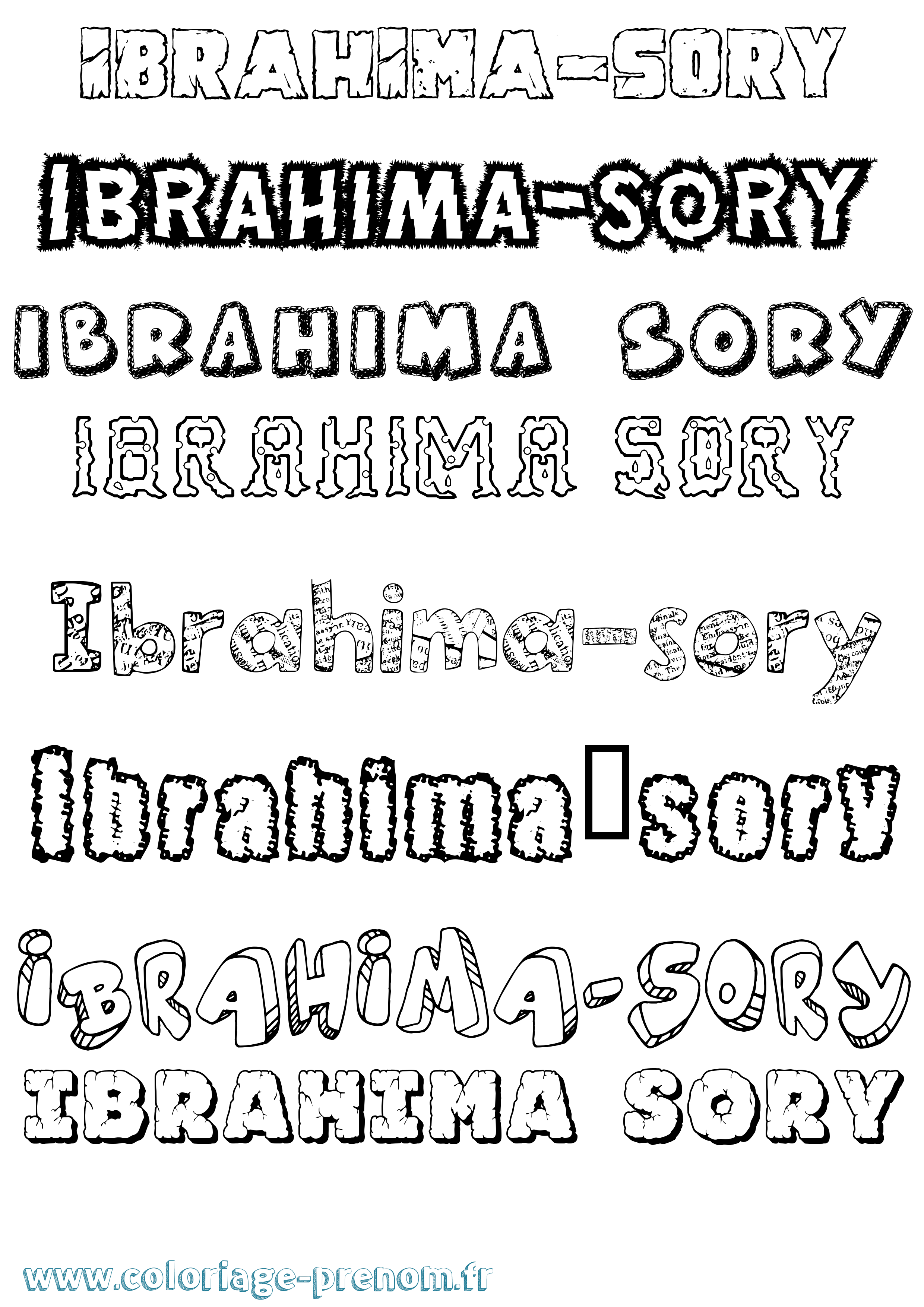 Coloriage Ibrahima-Sory Destructuré Coloriage prénom Ibrahima-Sory Destructuré