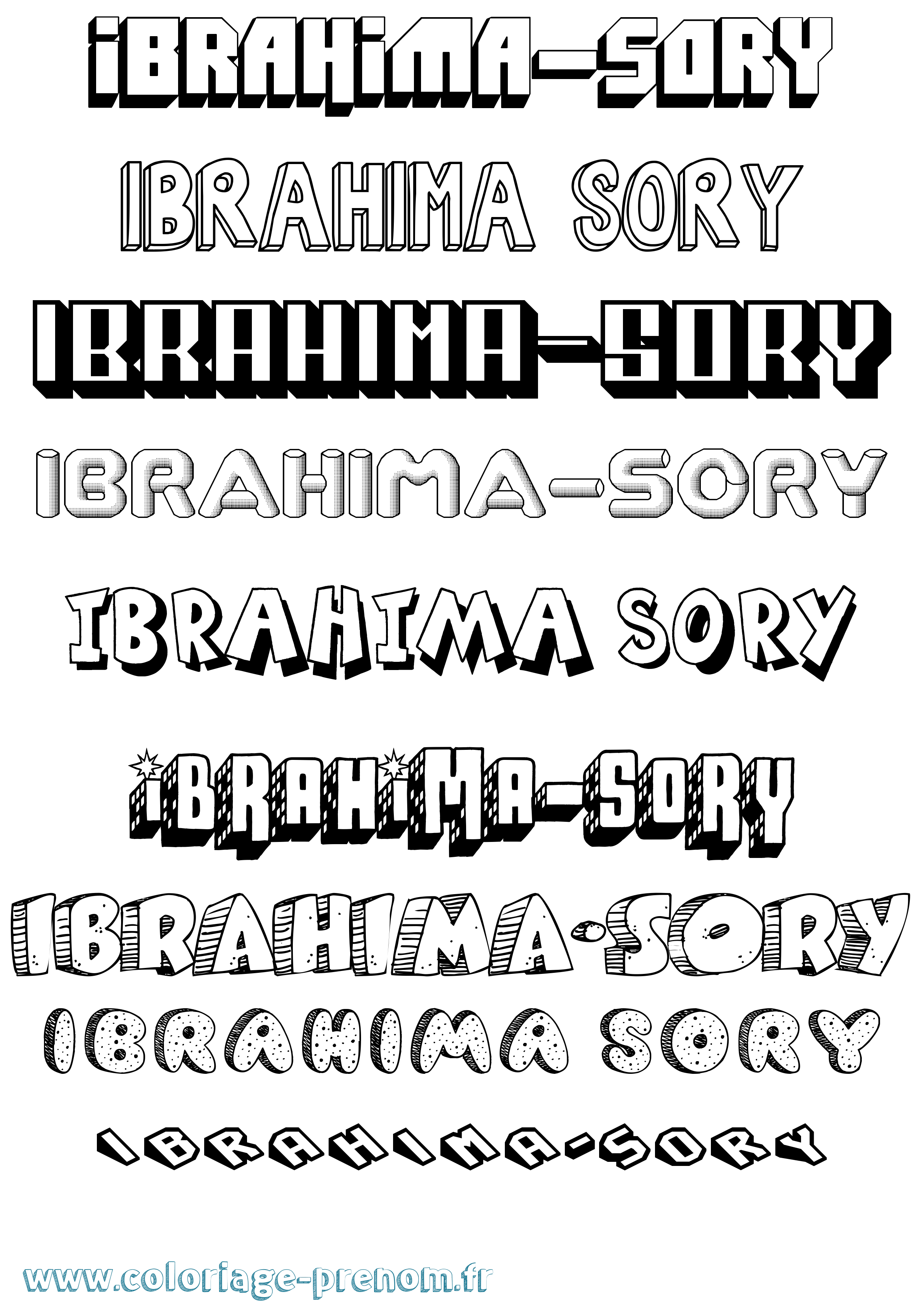Coloriage Ibrahima-Sory Effet 3D Coloriage prénom Ibrahima-Sory Effet 3D