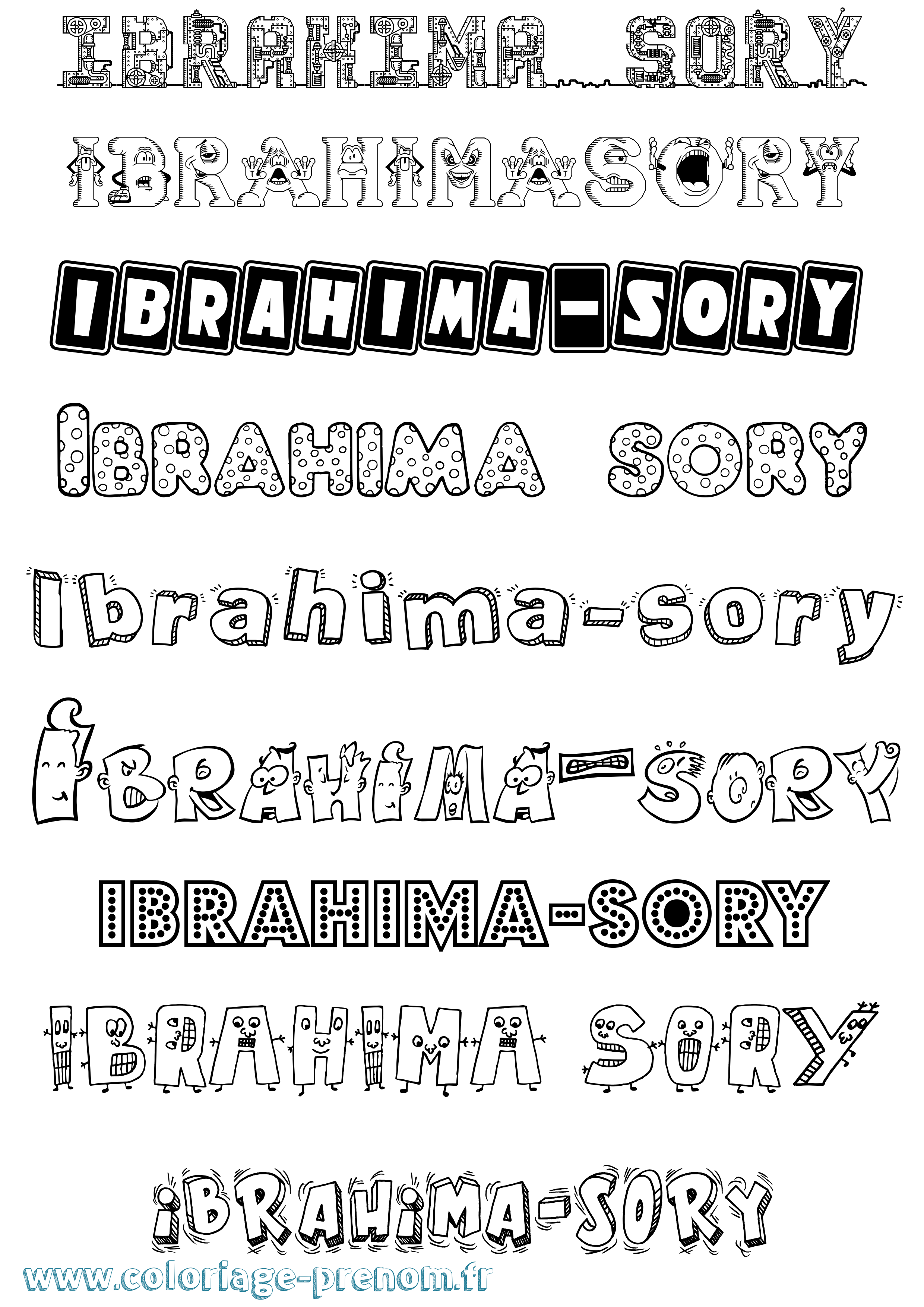 Coloriage Ibrahima-Sory Fun Coloriage prénom Ibrahima-Sory Fun