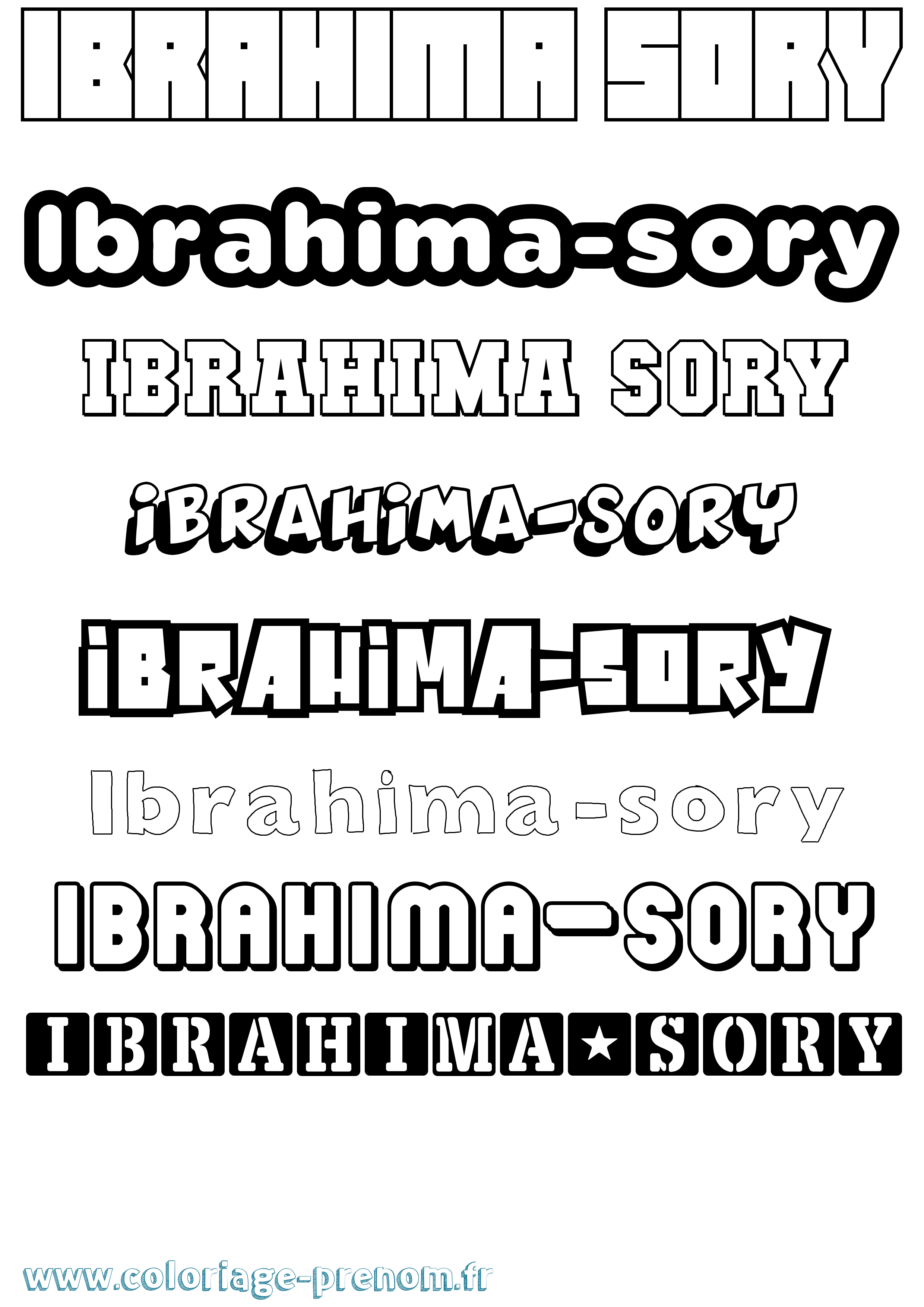 Coloriage Ibrahima-Sory Simple Coloriage prénom Ibrahima-Sory Simple