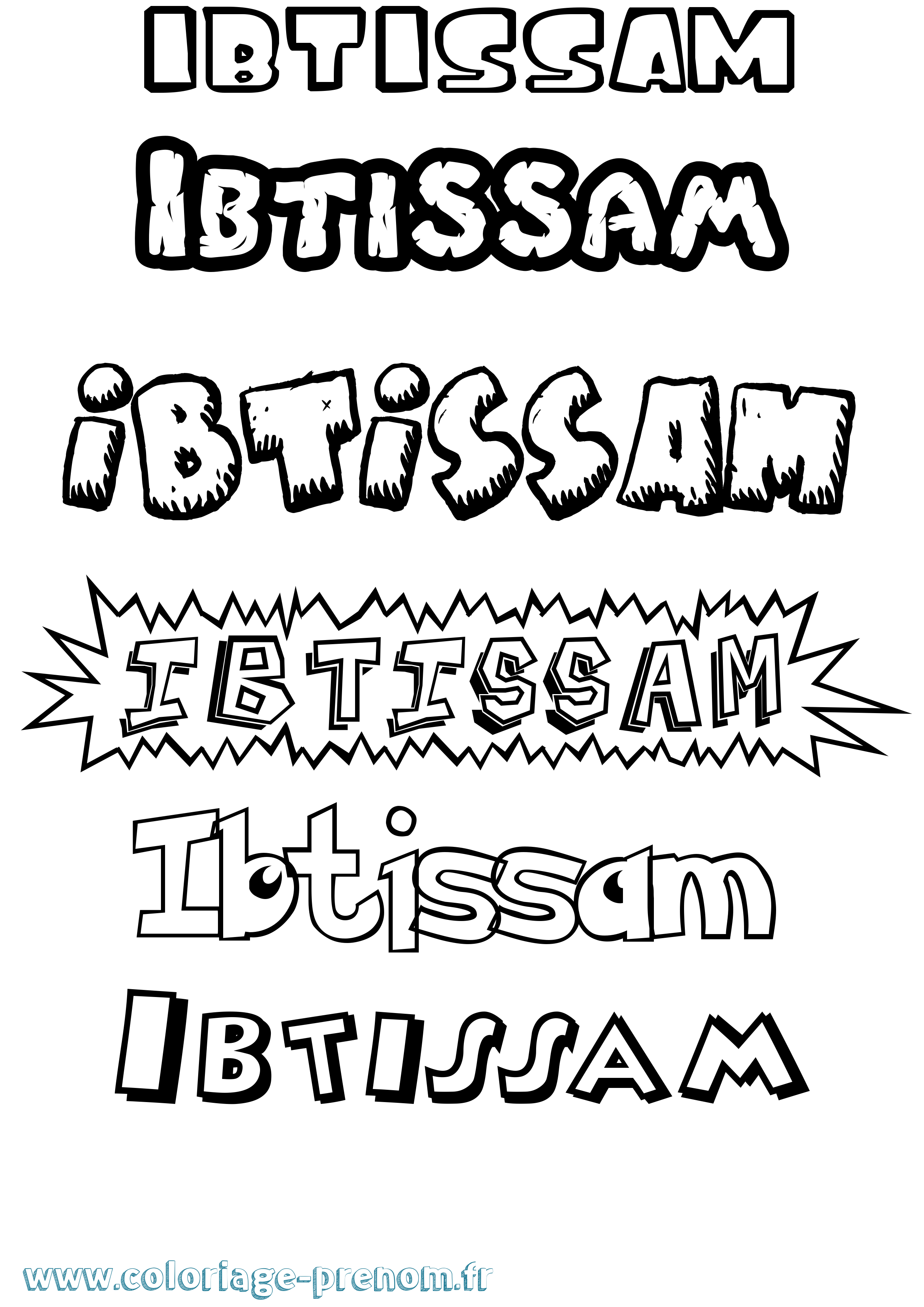 Coloriage prénom Ibtissam Dessin Animé