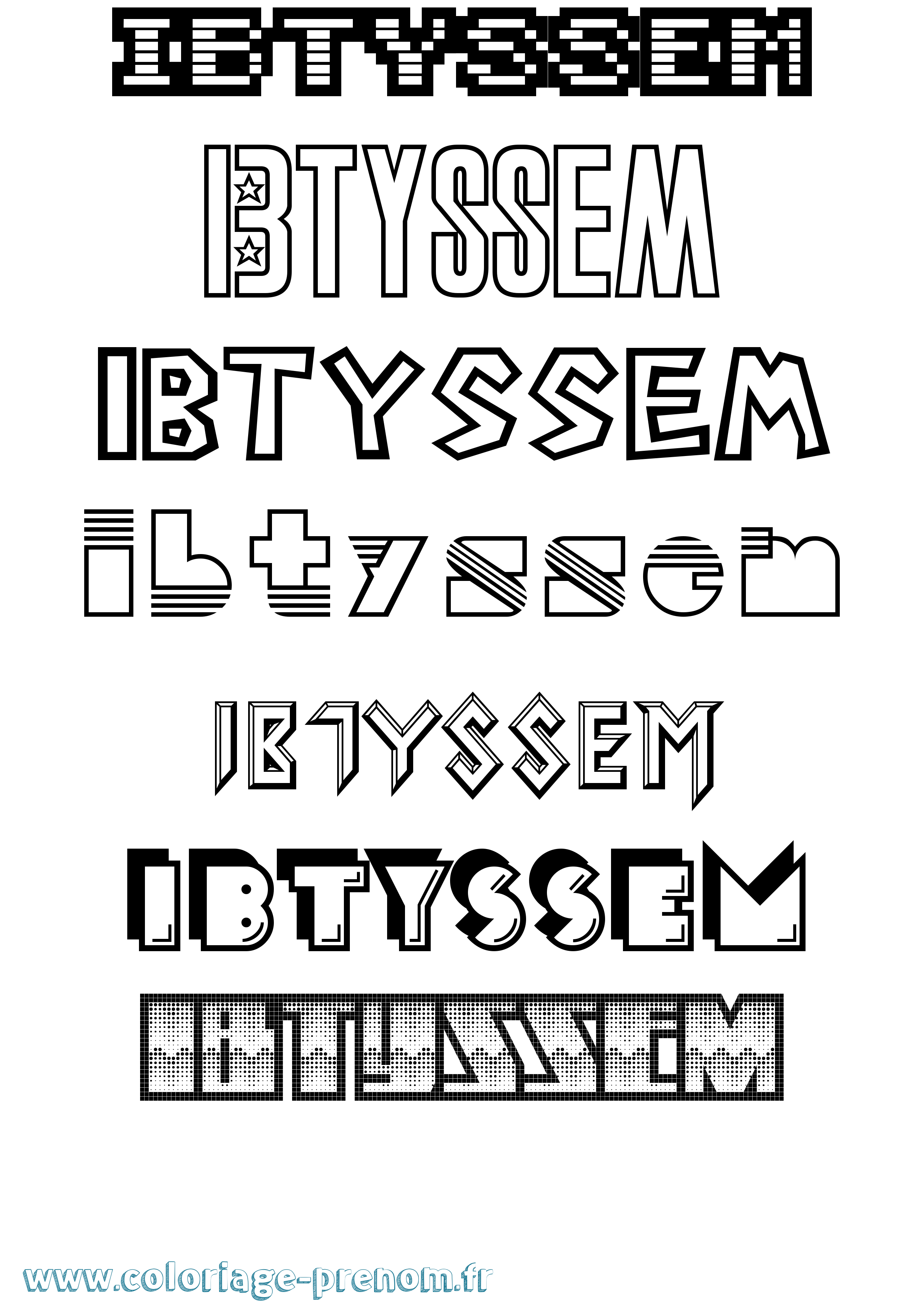 Coloriage Ibtyssem Jeux Vidéos Coloriage prénom Ibtyssem Jeux Vidéos