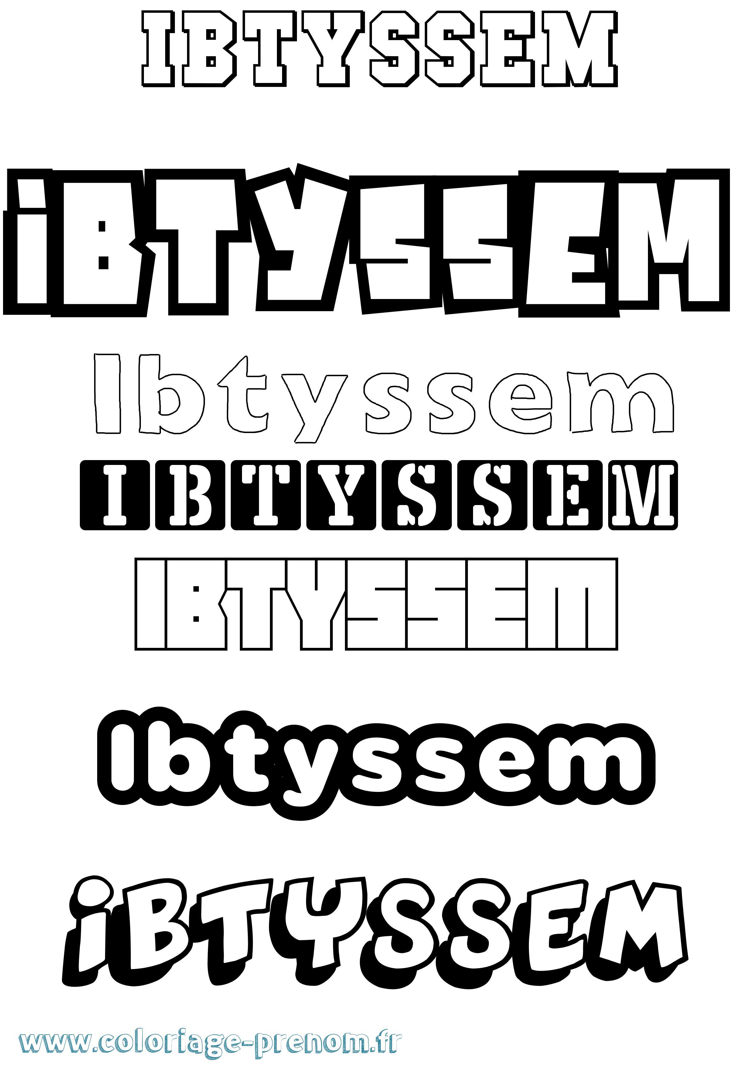 Coloriage Ibtyssem Simple Coloriage prénom Ibtyssem Simple