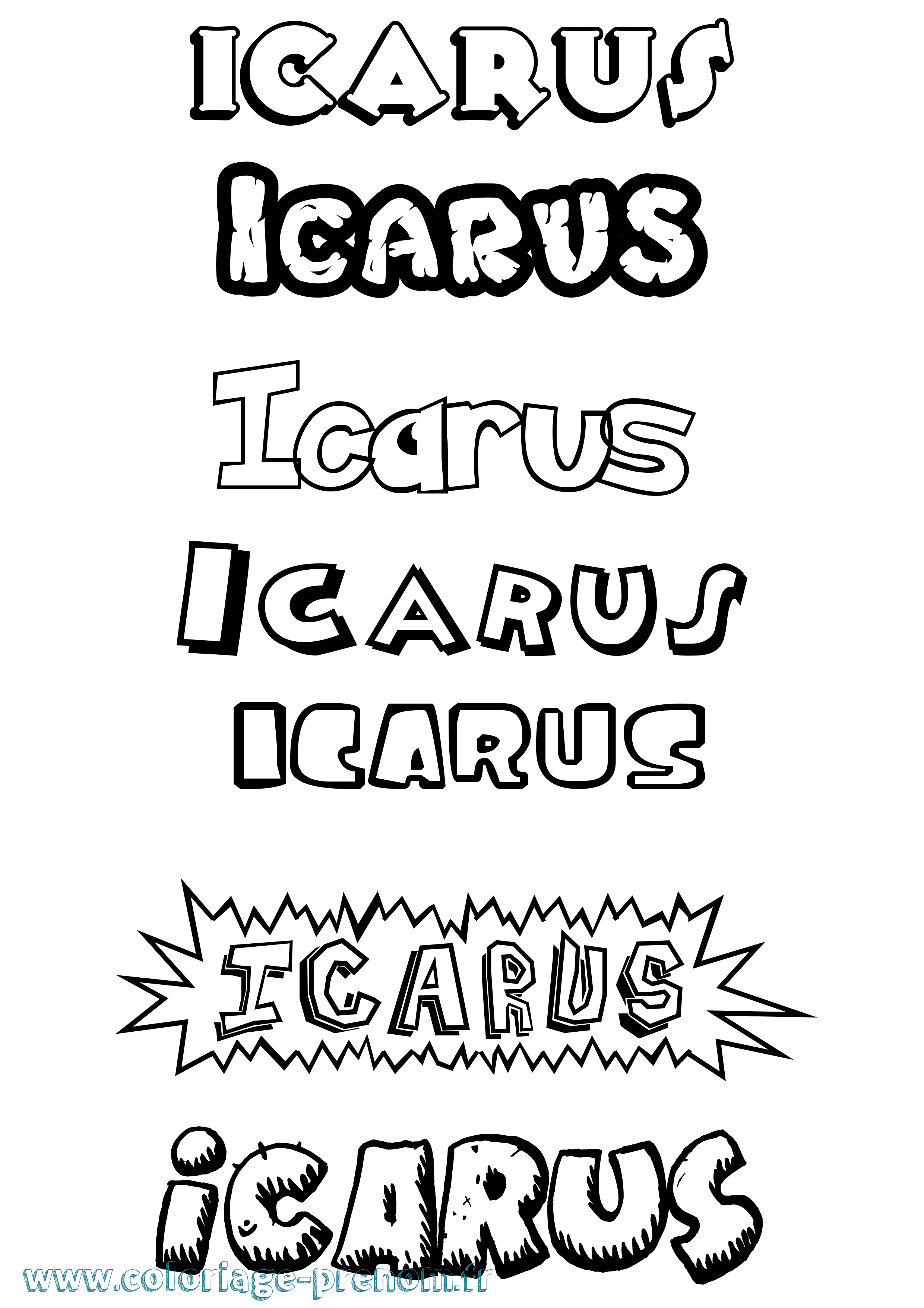 Coloriage prénom Icarus Dessin Animé