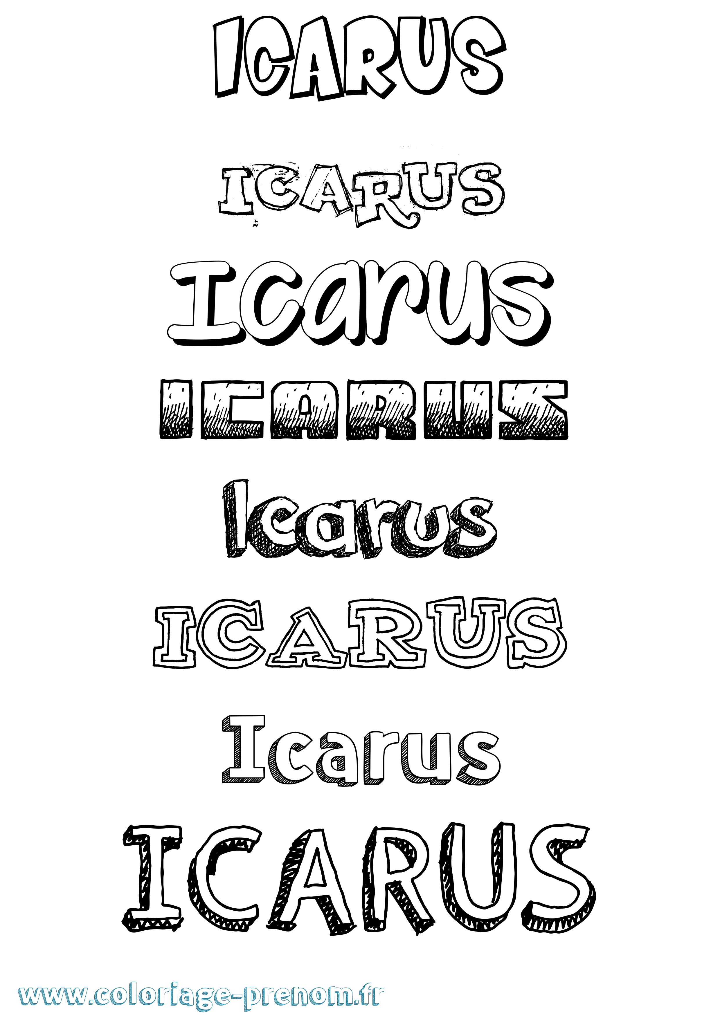 Coloriage Icarus Dessiné Coloriage prénom Icarus Dessiné