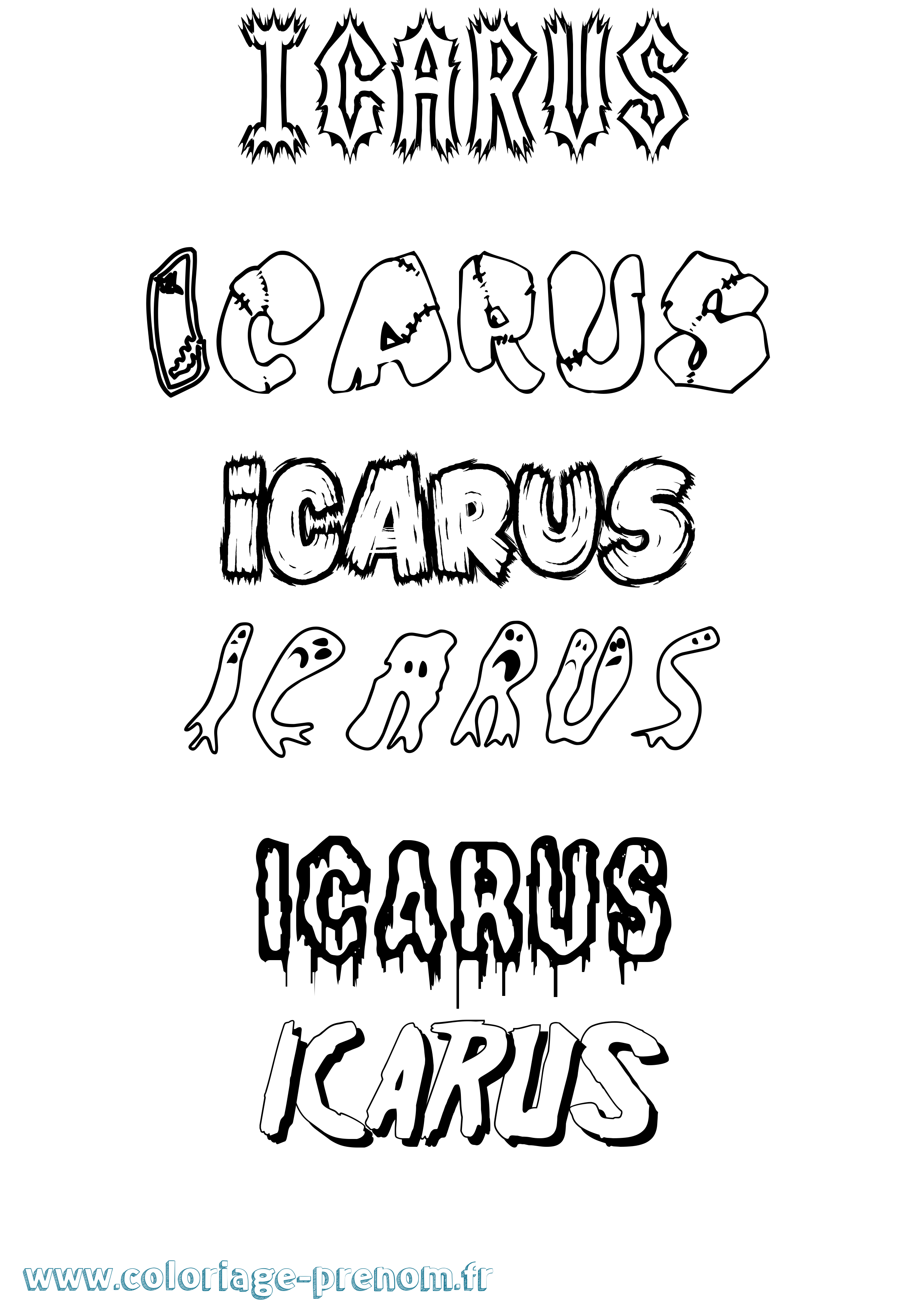 Coloriage Icarus Frisson Coloriage prénom Icarus Frisson