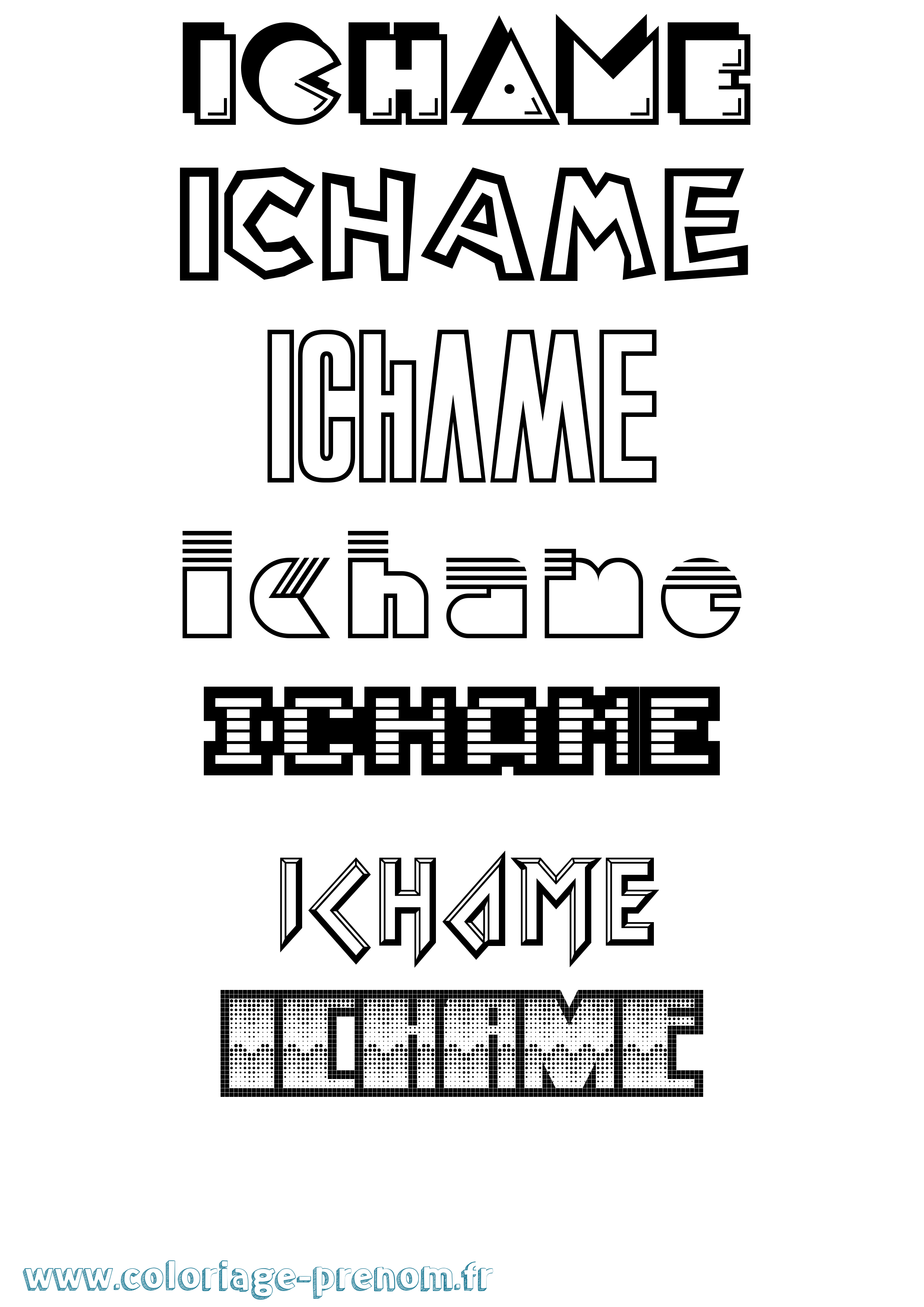 Coloriage Ichame Jeux Vidéos Coloriage prénom Ichame Jeux Vidéos