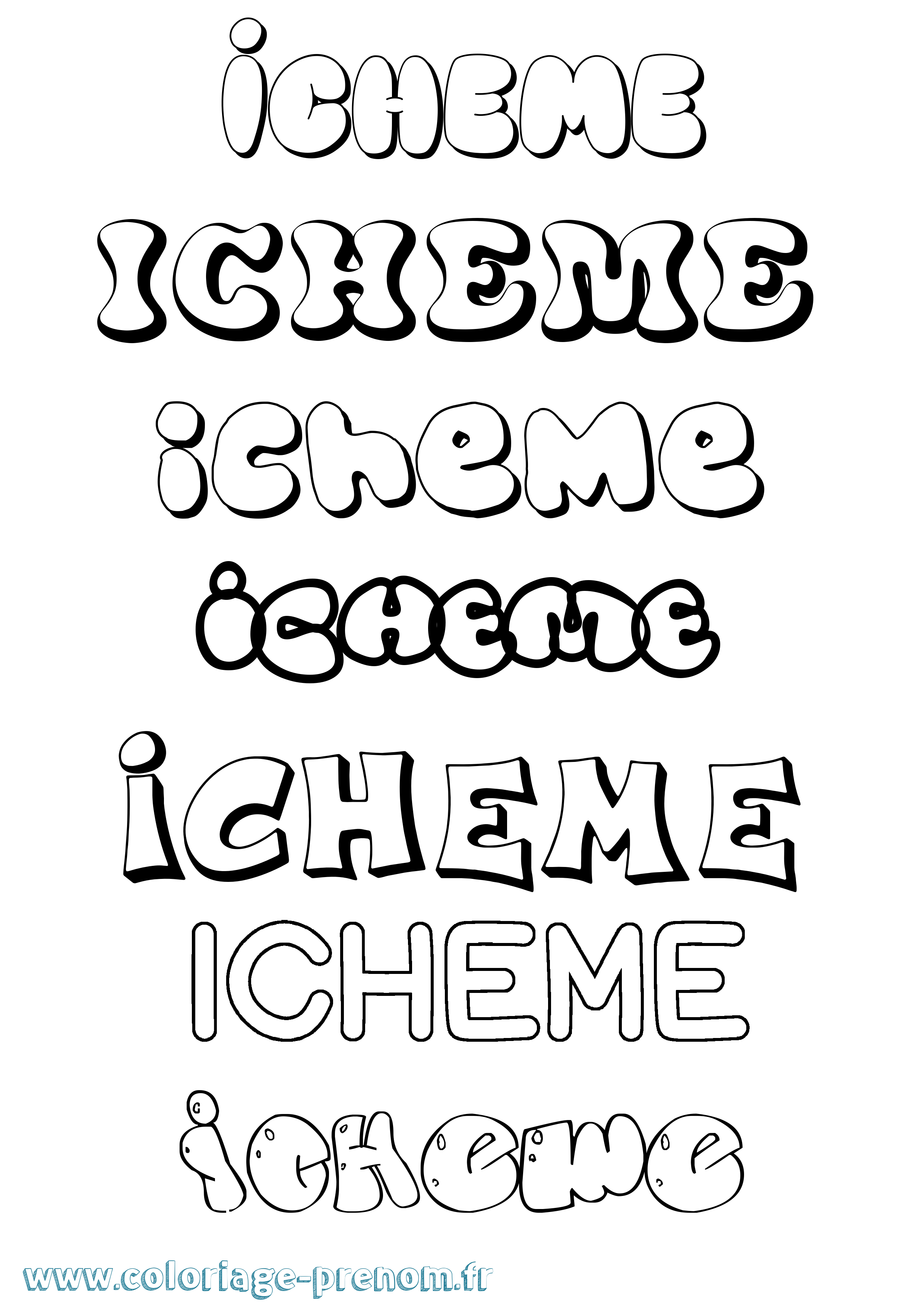 Coloriage Icheme Bubble Coloriage prénom Icheme Bubble