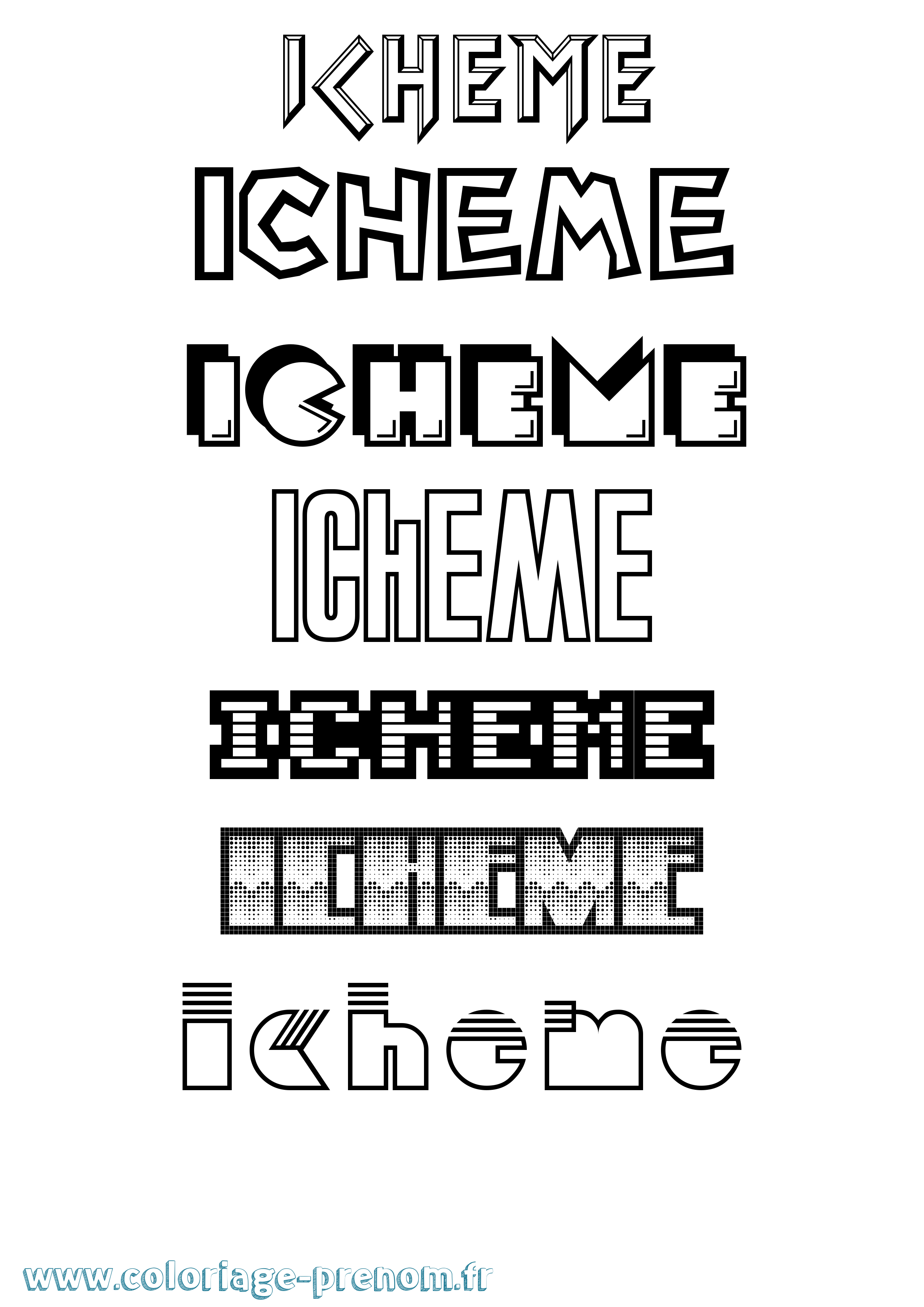 Coloriage Icheme Jeux Vidéos Coloriage prénom Icheme Jeux Vidéos