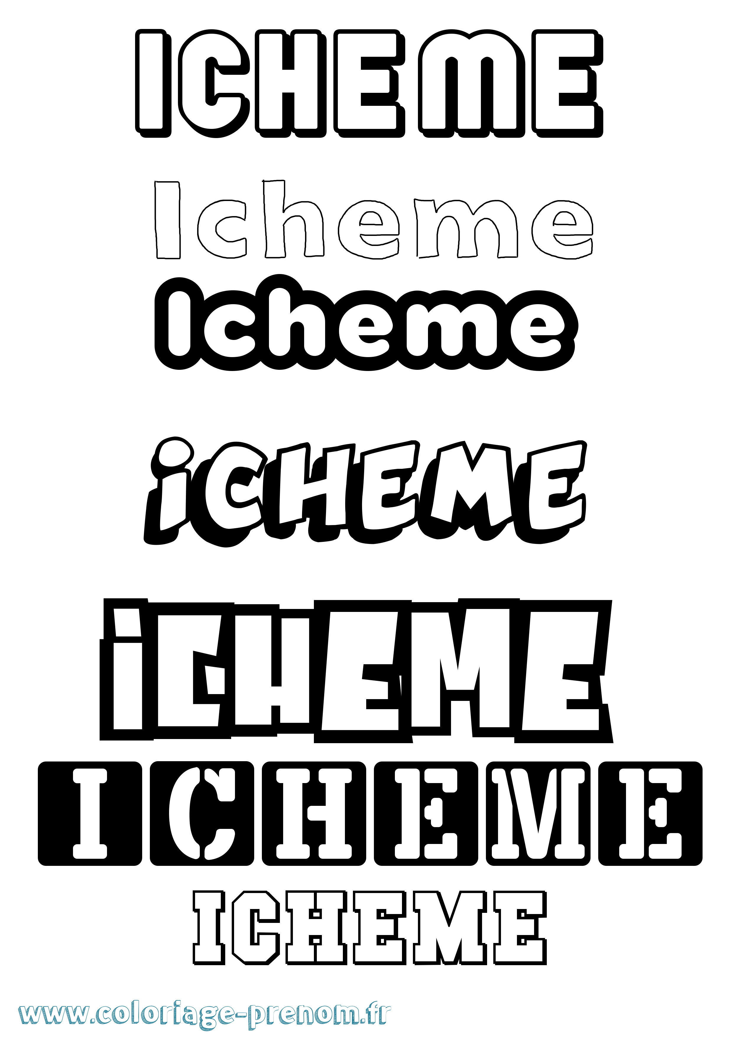 Coloriage Icheme Simple Coloriage prénom Icheme Simple