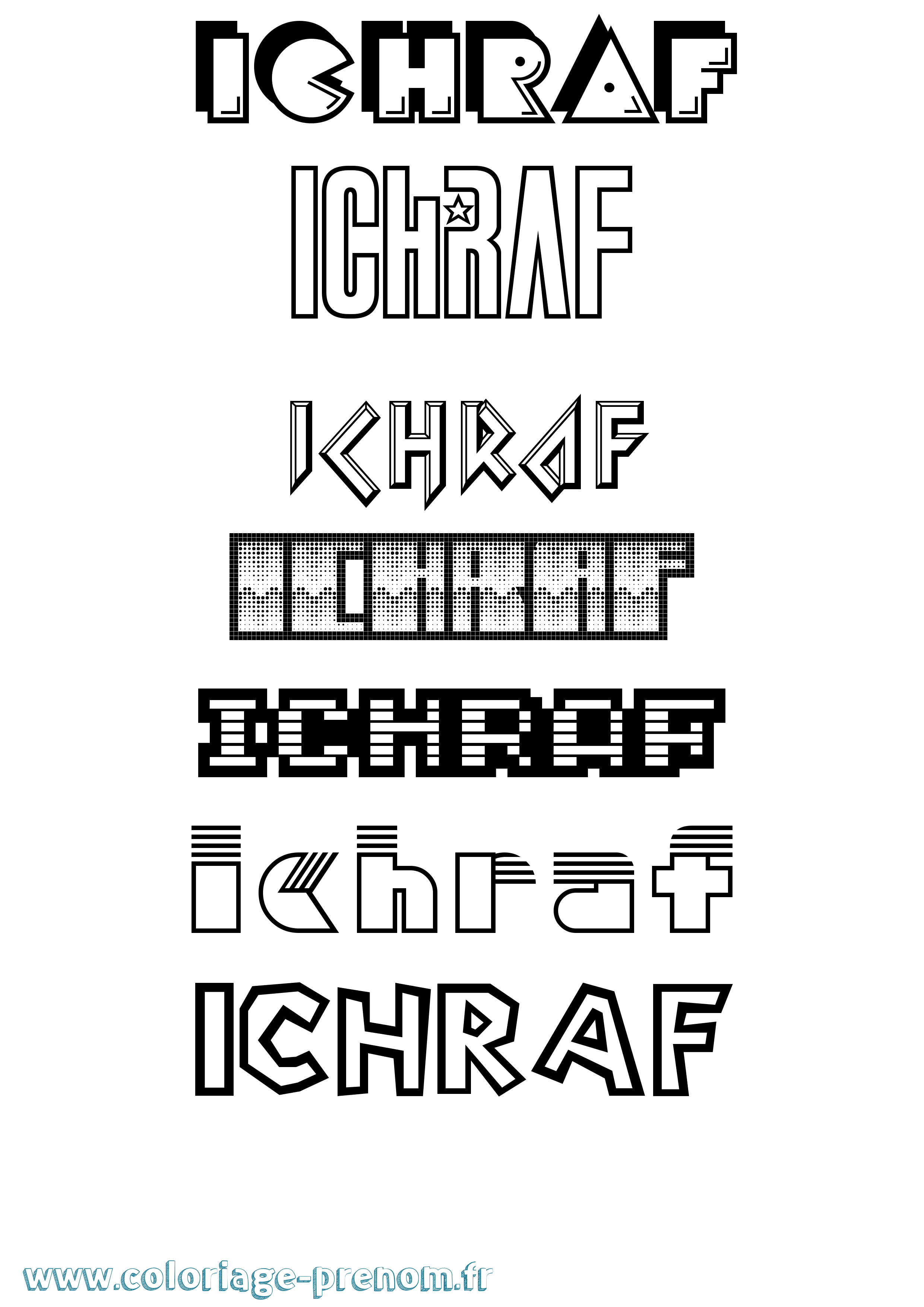 Coloriage Ichraf Jeux Vidéos Coloriage prénom Ichraf Jeux Vidéos