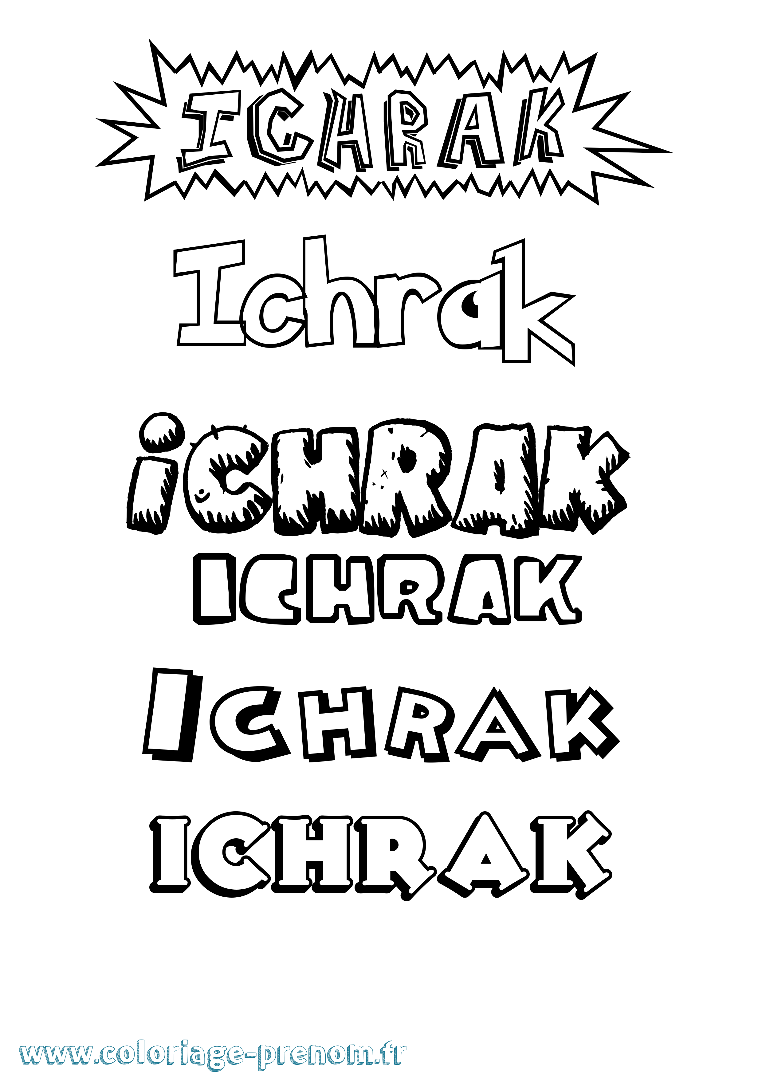 Coloriage prénom Ichrak Dessin Animé