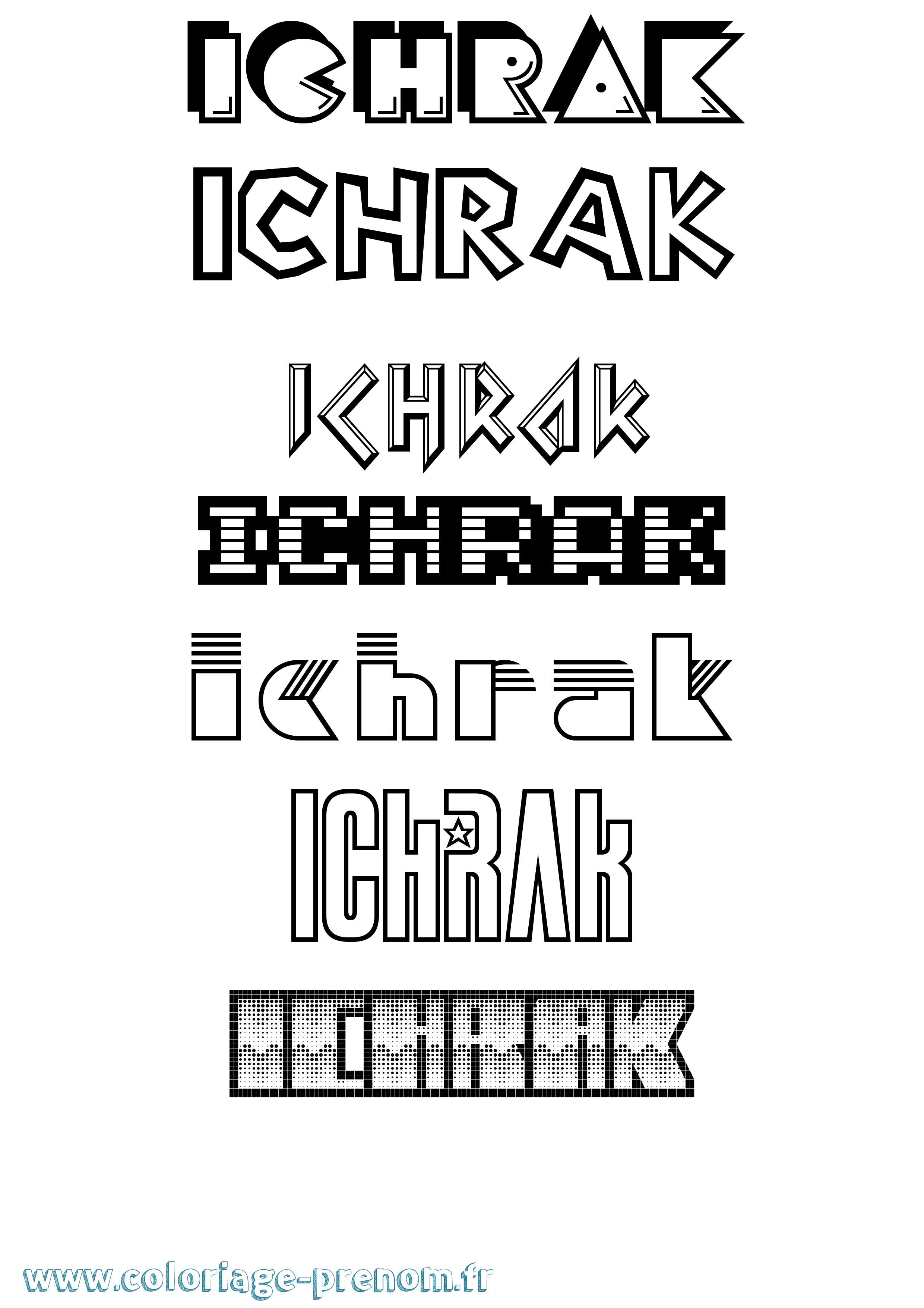 Coloriage prénom Ichrak Jeux Vidéos