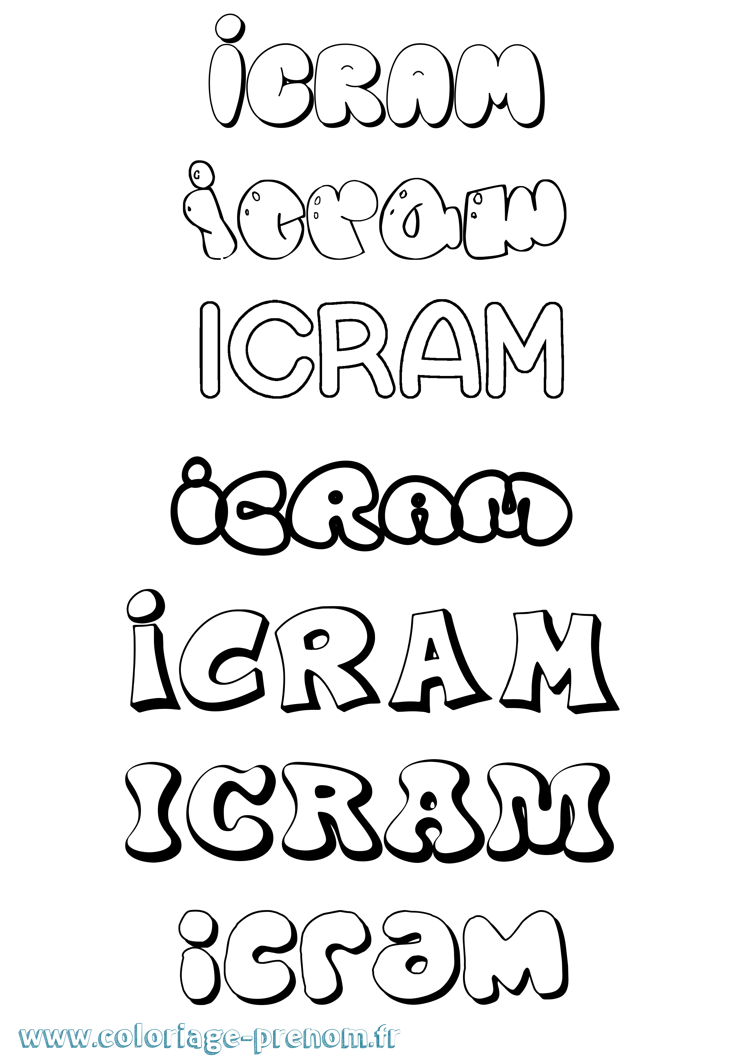 Coloriage Icram Bubble Coloriage prénom Icram Bubble