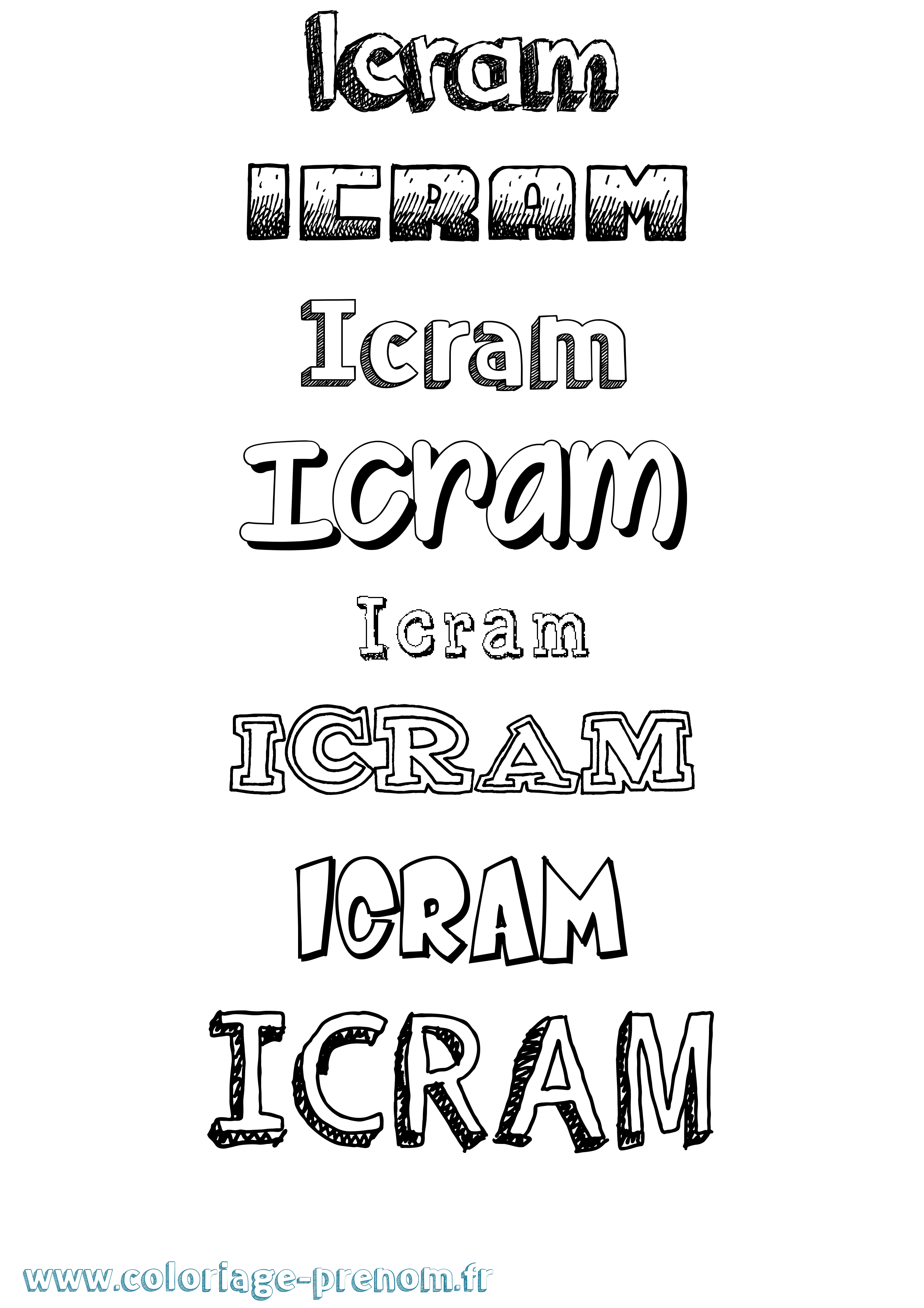 Coloriage Icram Dessiné Coloriage prénom Icram Dessiné