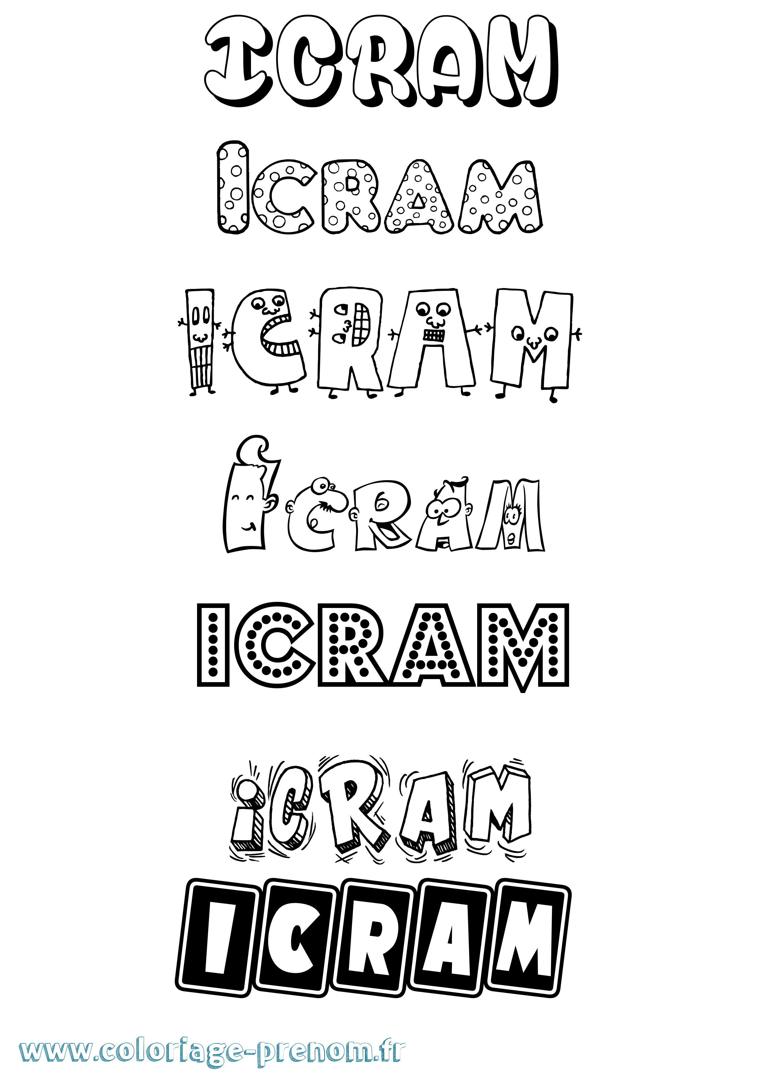 Coloriage Icram Fun Coloriage prénom Icram Fun
