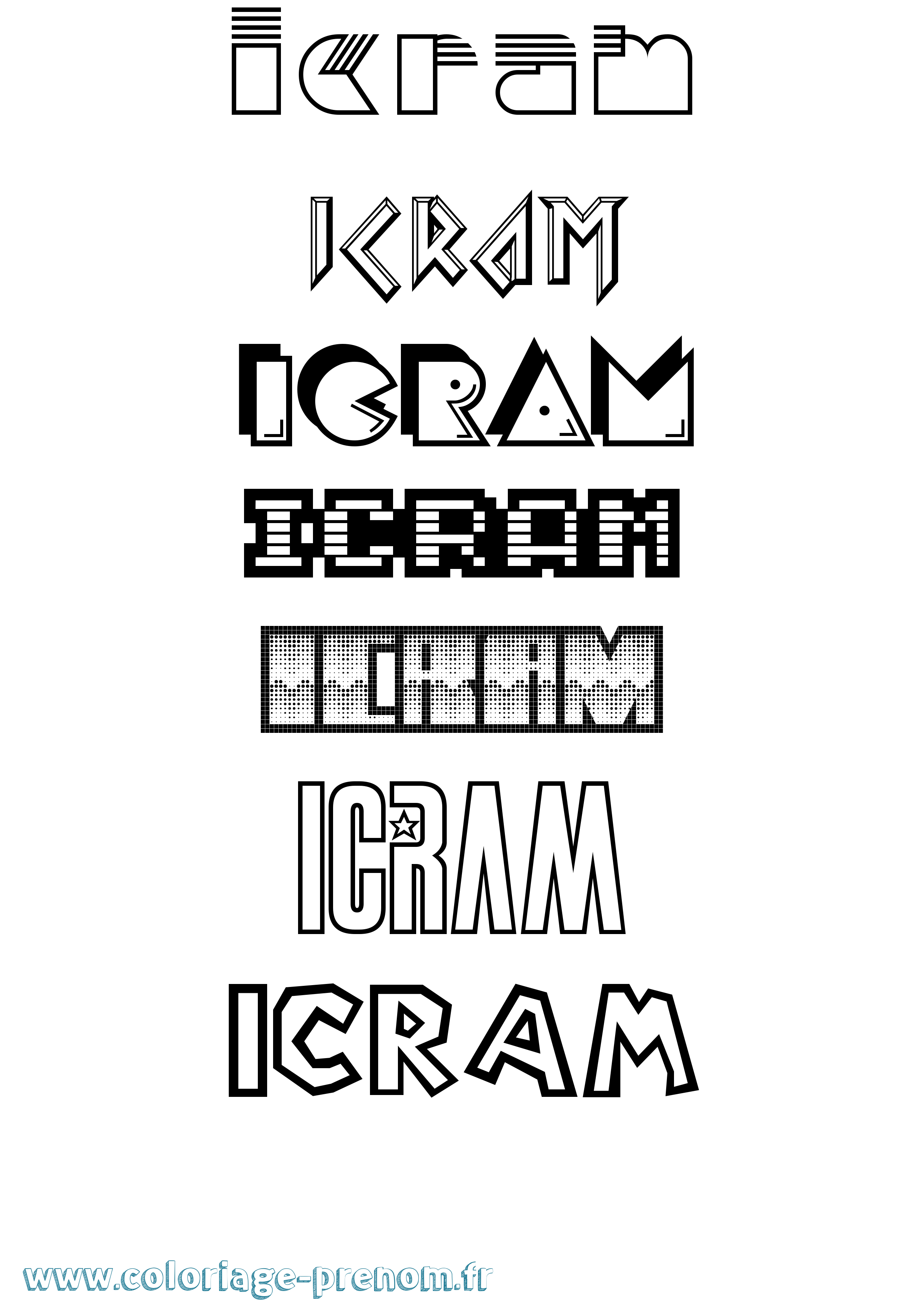 Coloriage Icram Jeux Vidéos Coloriage prénom Icram Jeux Vidéos