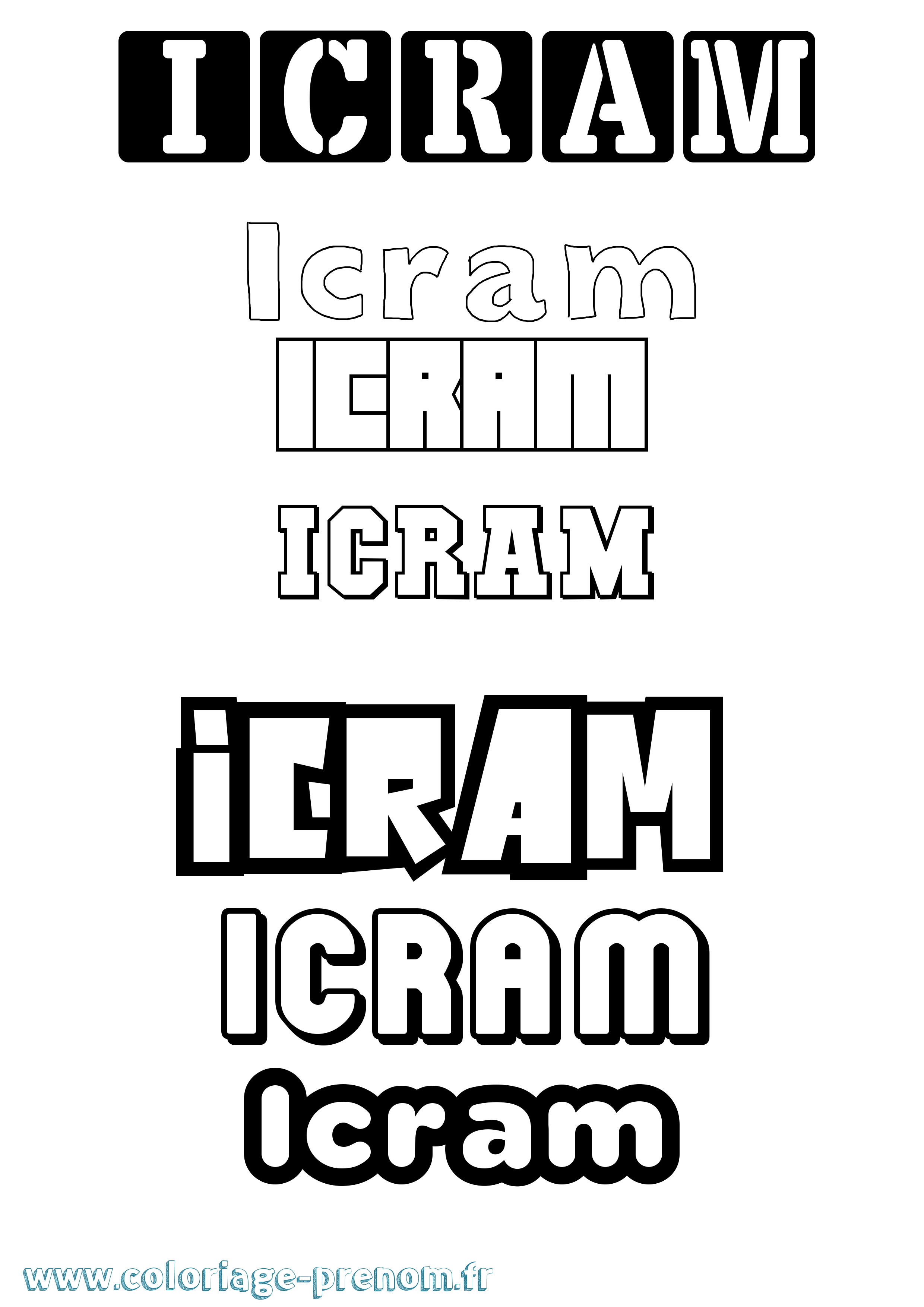 Coloriage Icram Simple Coloriage prénom Icram Simple