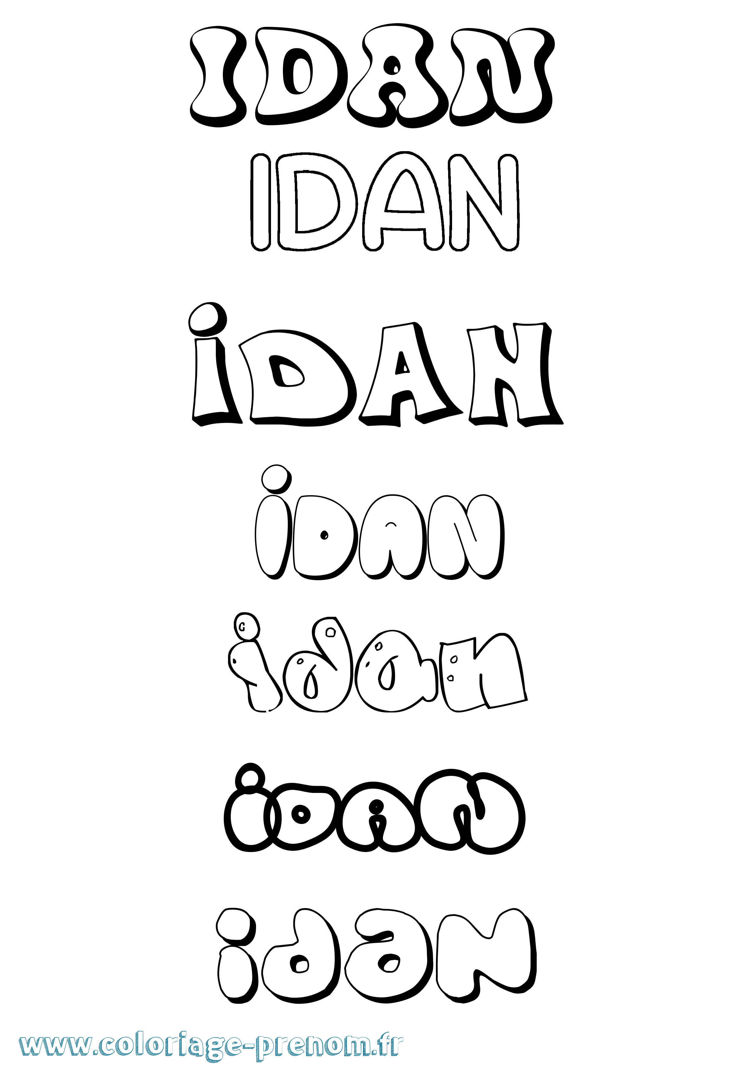Coloriage Idan Coloriage prénom Idan