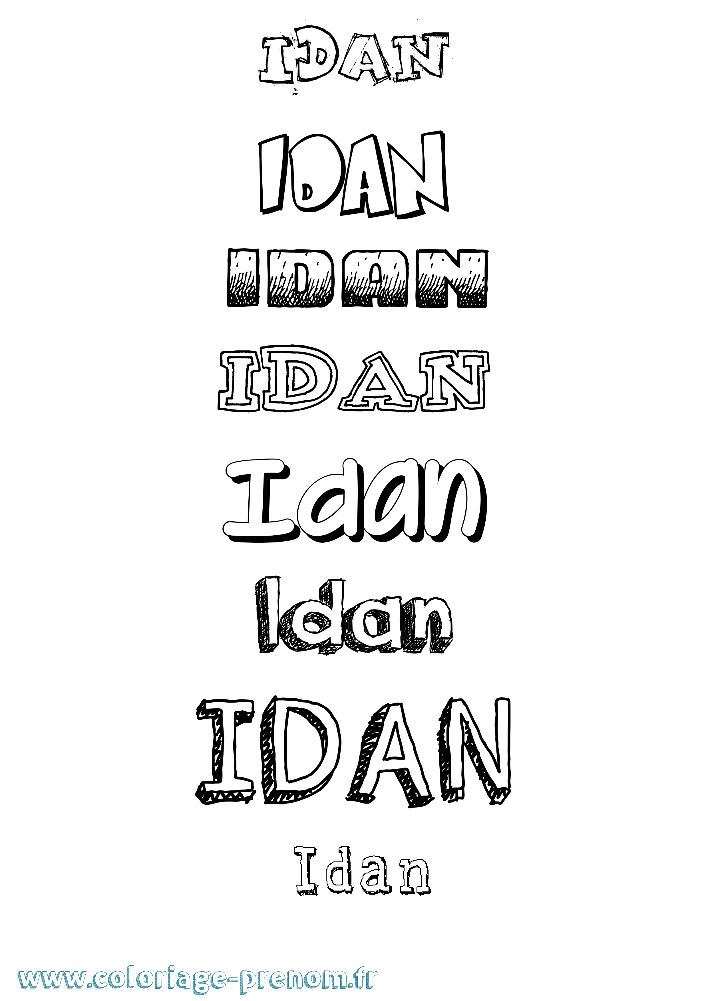 Coloriage Idan Coloriage prénom Idan