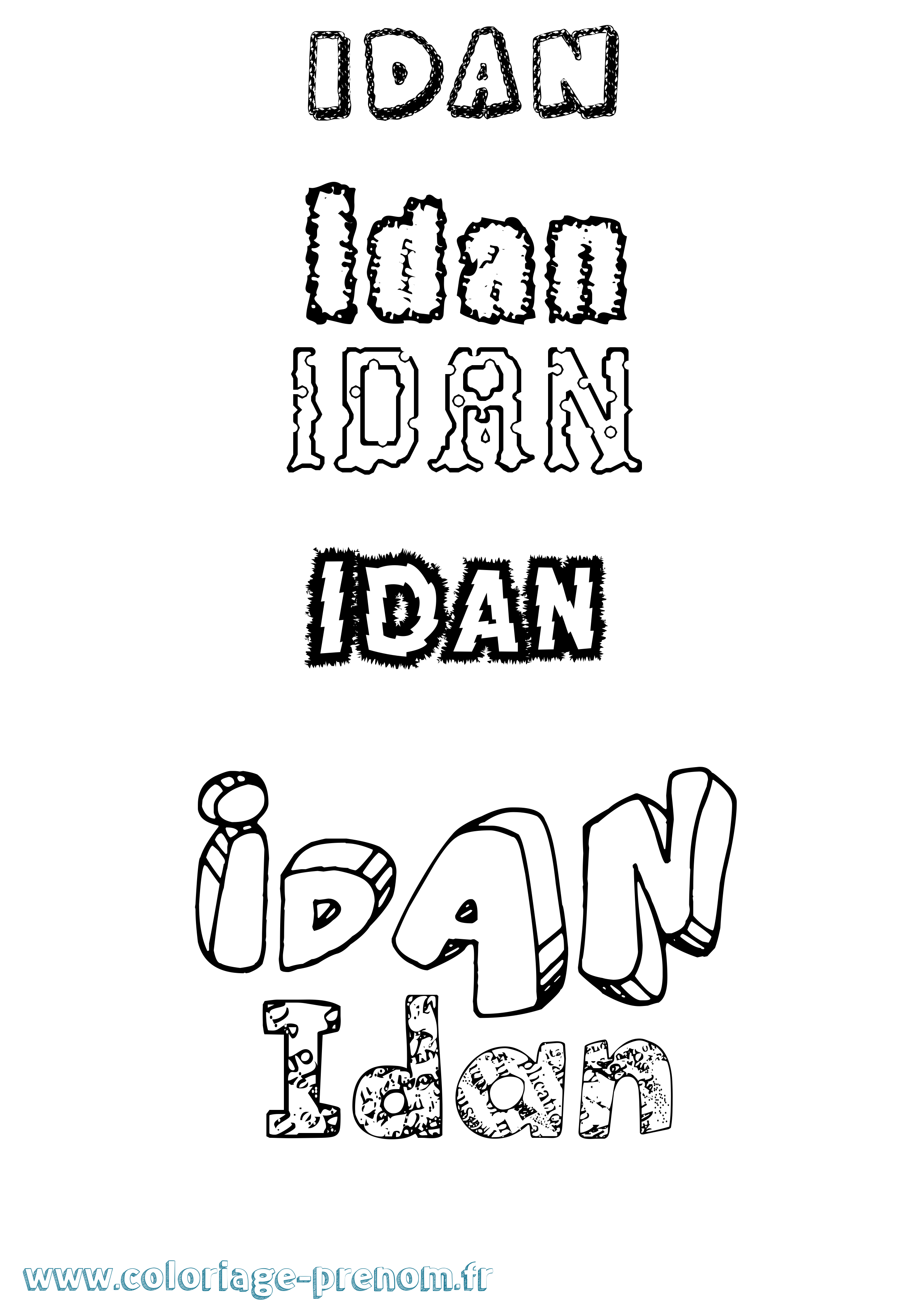 Coloriage Idan Coloriage prénom Idan