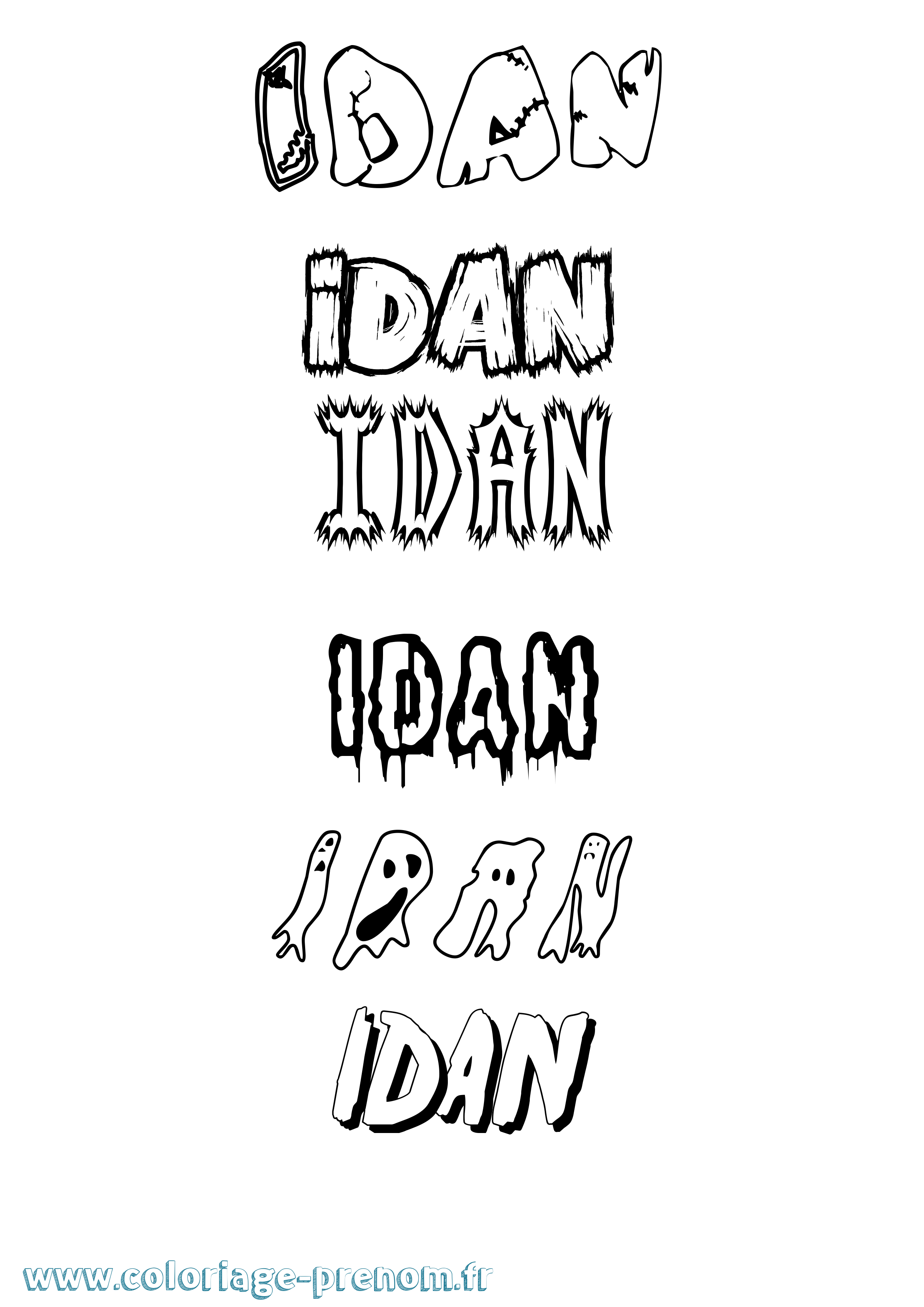 Coloriage Idan Coloriage prénom Idan